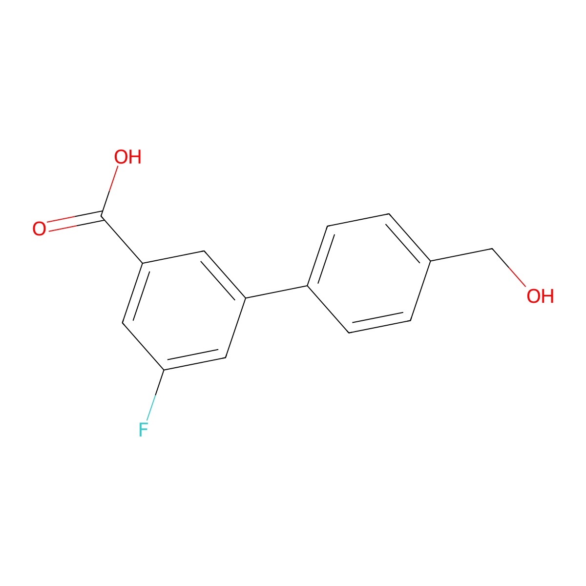 5-Fluoro-3-(4-hydroxymethylphenyl)benzoic acid molecular structure, CAS 1261939-20-1