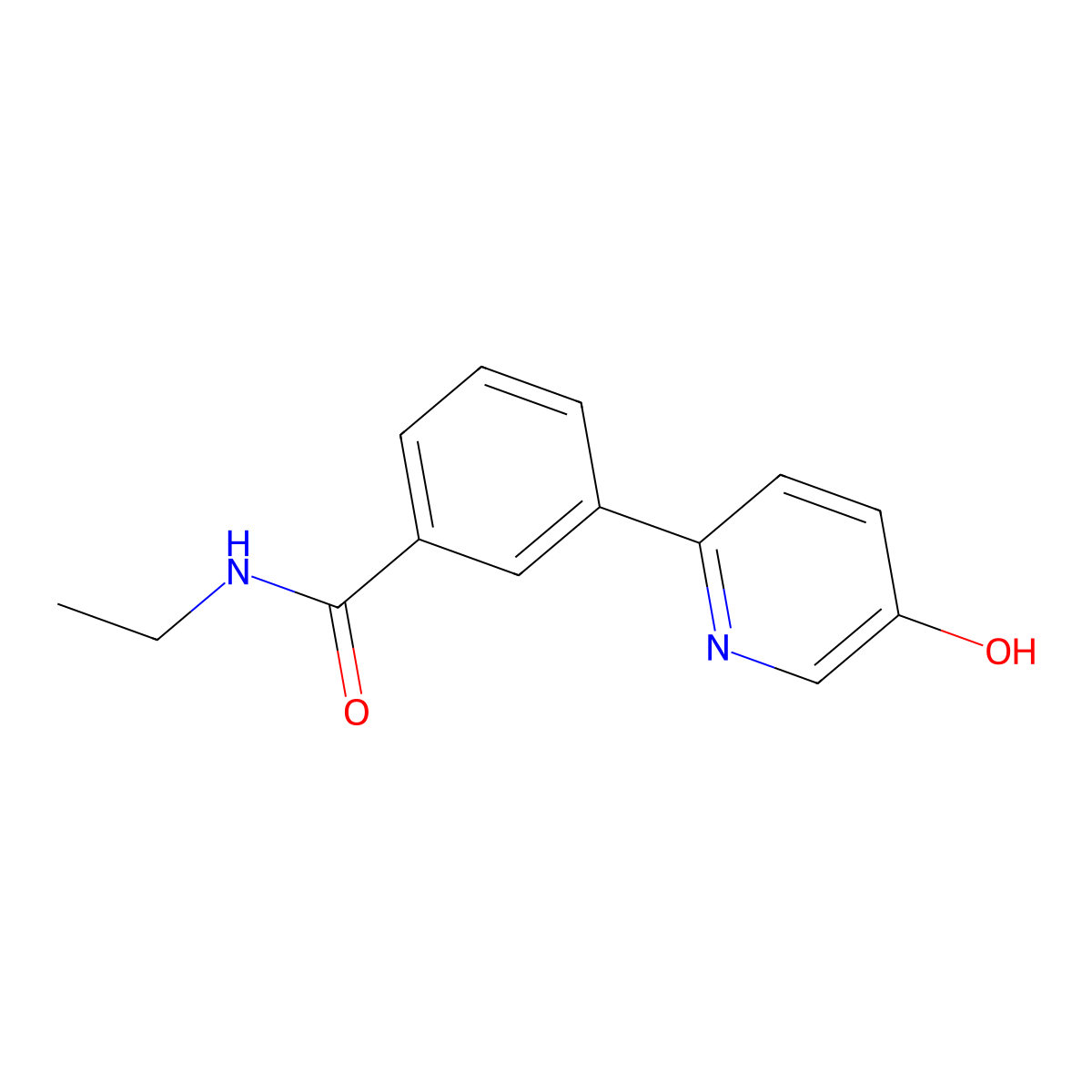 N-ethyl-3-(5-hydroxypyridin-2-yl)benzamide molecular structure, CAS 1261939-23-4