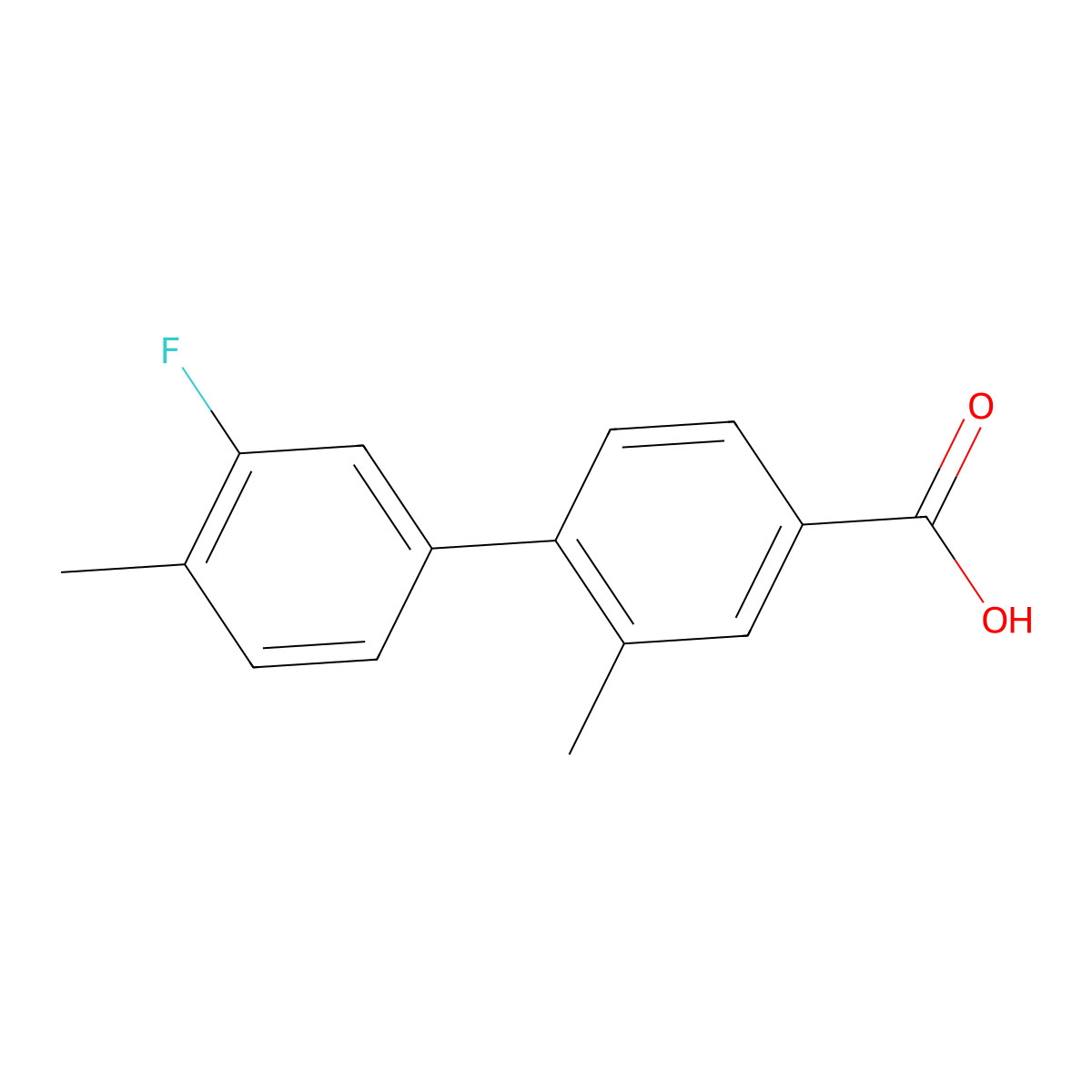 4-(3-Fluoro-4-methylphenyl)-3-methylbenzoic acid molecular structure, CAS 1261939-39-2