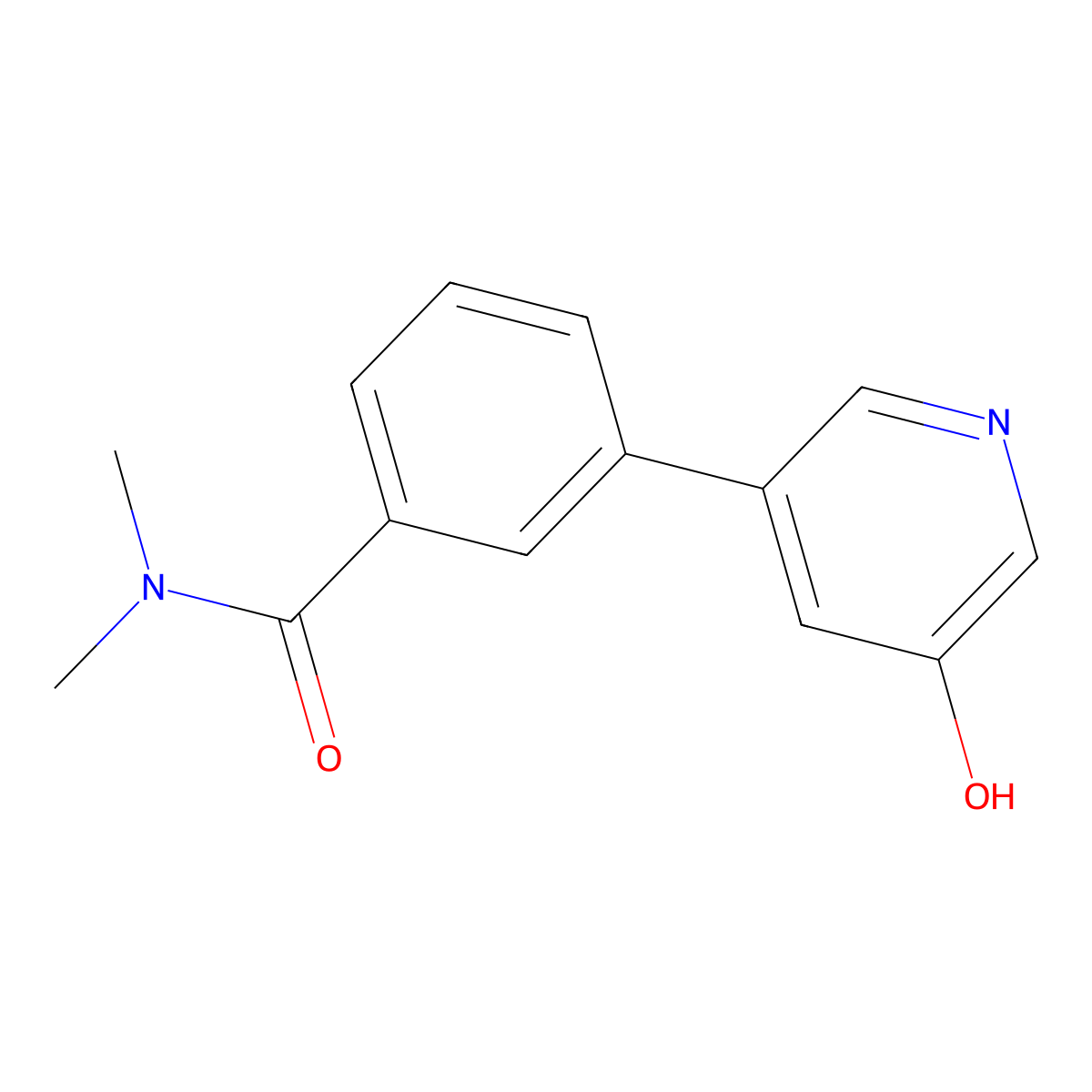 3-(5-hydroxypyridin-3-yl)-N,N-dimethylbenzamide molecular structure, CAS 1261939-47-2