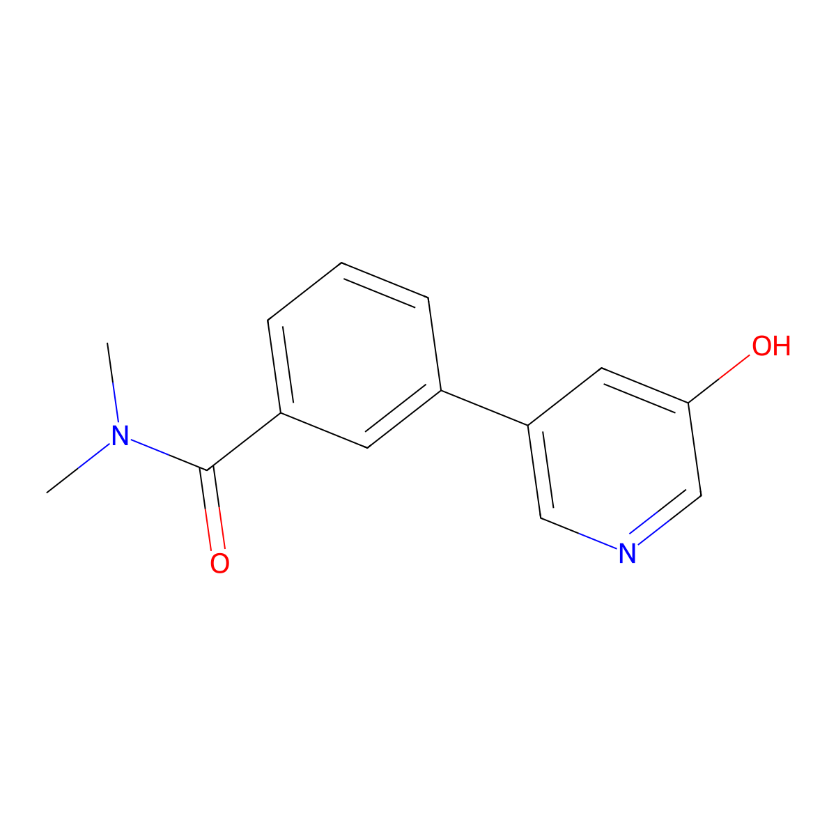 3-(5-hydroxypyridin-3-yl)-N,N-dimethylbenzamide molecular structure, CAS 1261939-47-2