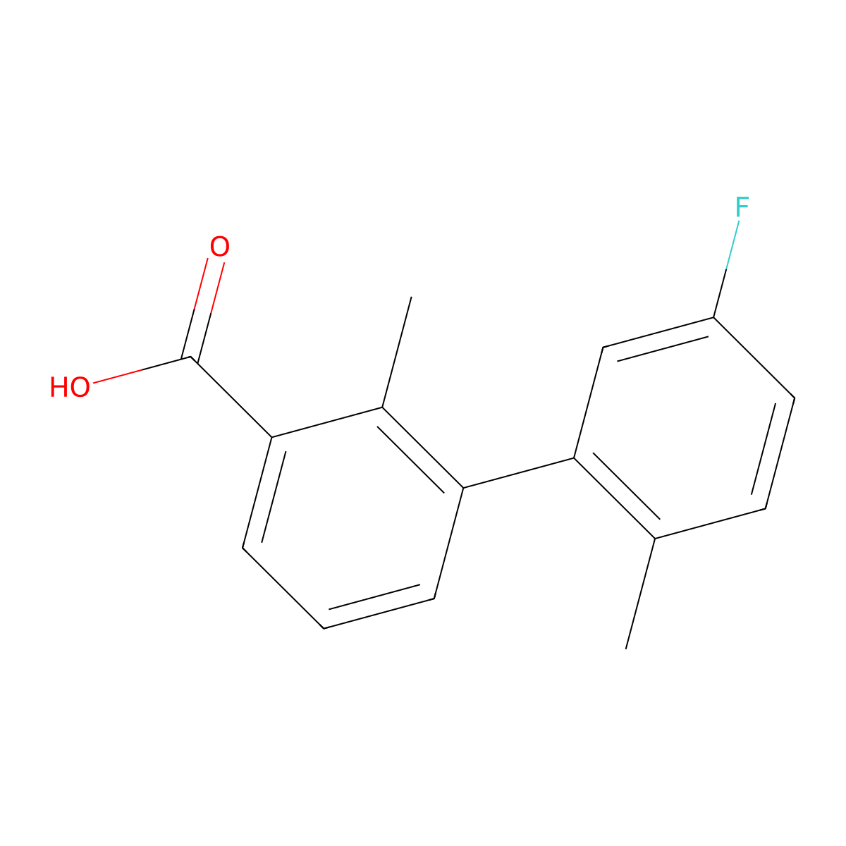 3-(5-Fluoro-2-methylphenyl)-2-methylbenzoic acid molecular structure, CAS 1261939-56-3