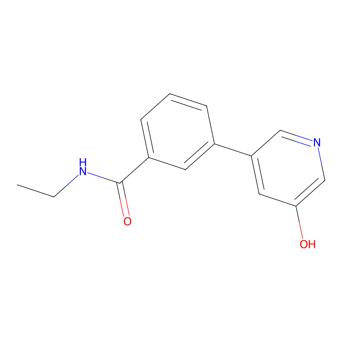 5-[3-(N-Ethylaminocarbonyl)phenyl]-3-hydroxypyridine molecular structure, CAS 1261939-72-3