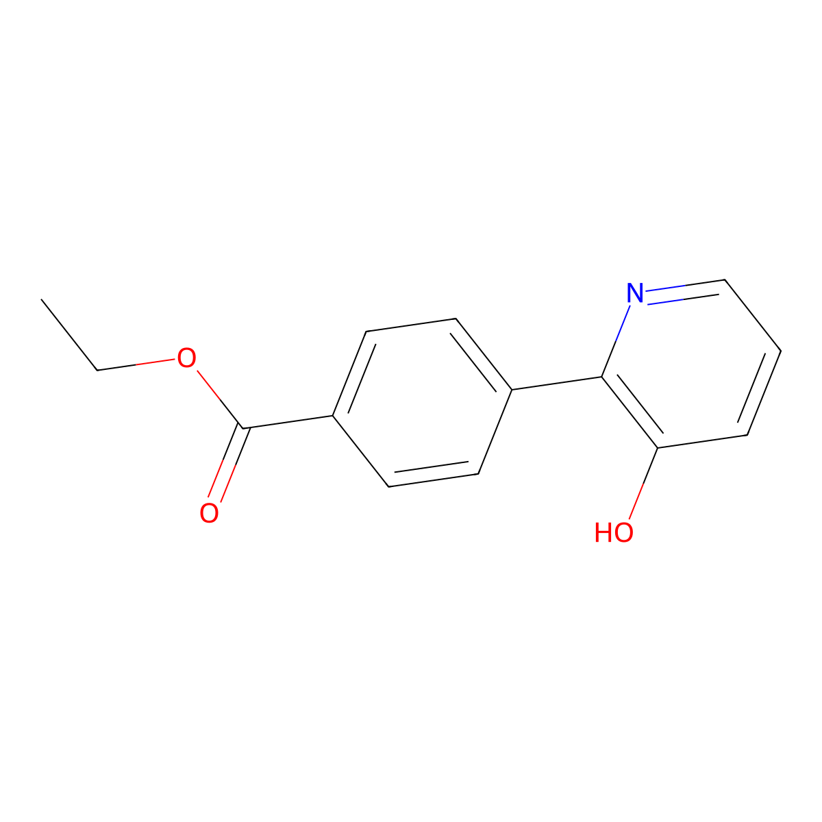 Ethyl 4-(3-hydroxypyridin-2-yl)benzoate molecular structure, CAS 1261939-80-3