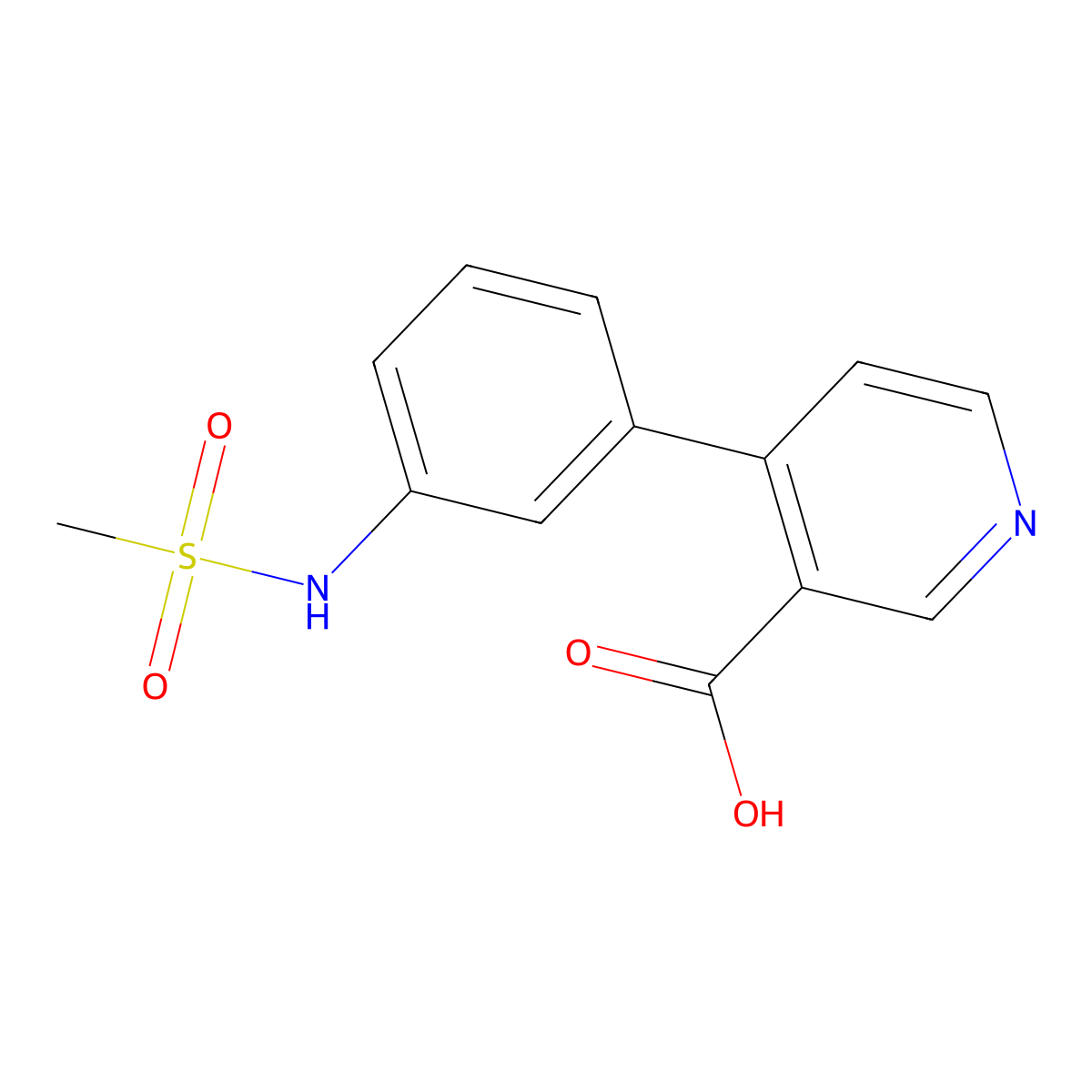 4-{3-[(Methanesulfonyl)amino]phenyl}pyridine-3-carboxylic acid molecular structure, CAS 1261939-89-2