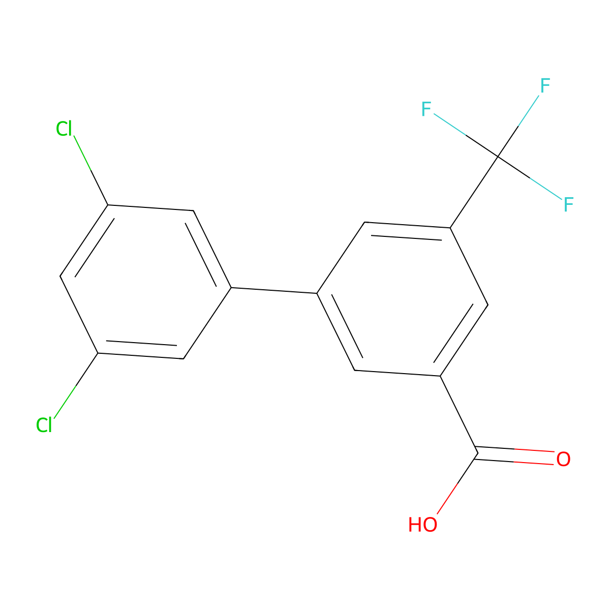 3-(3,5-Dichlorophenyl)-5-trifluoromethylbenzoic acid molecular structure, CAS 1261939-93-8