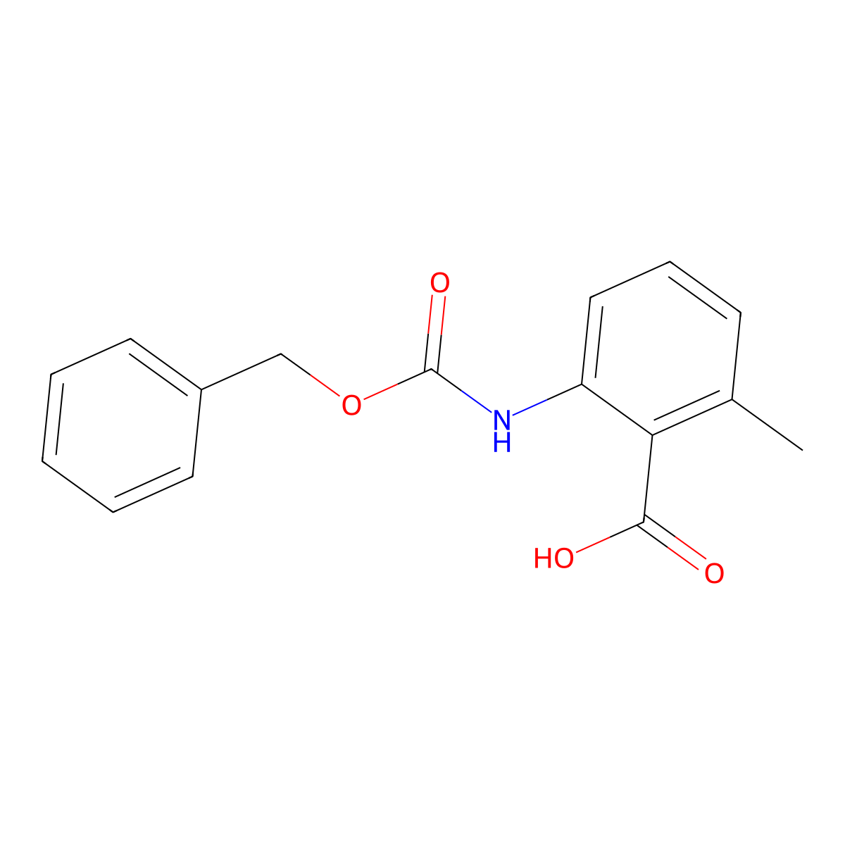 2-{[(Benzyloxy)carbonyl]amino}-6-methylbenzoic acid molecular structure, CAS 126194-11-4