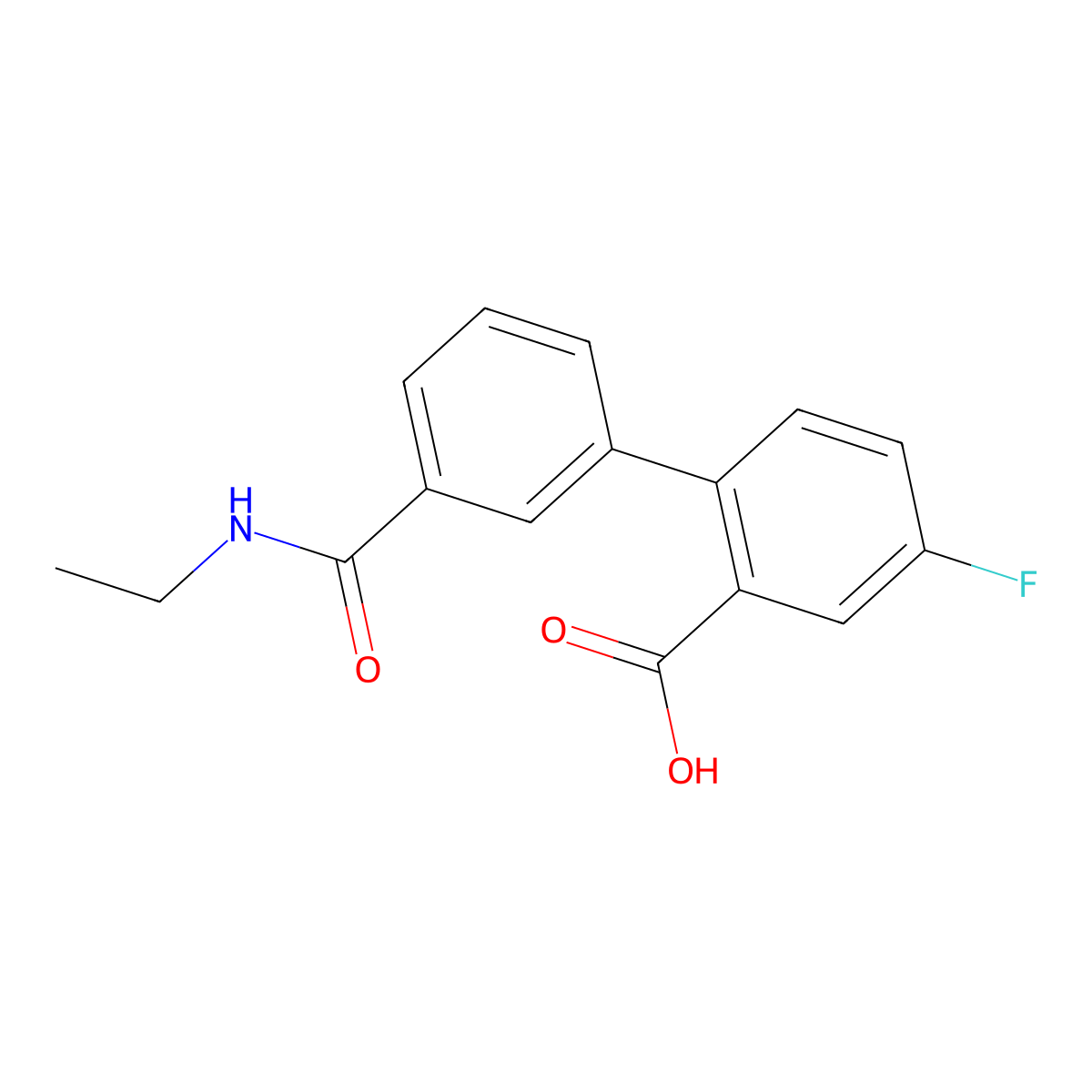 2-[3-(N-Ethylaminocarbonyl)phenyl]-5-fluorobenzoic acid molecular structure, CAS 1261940-03-7