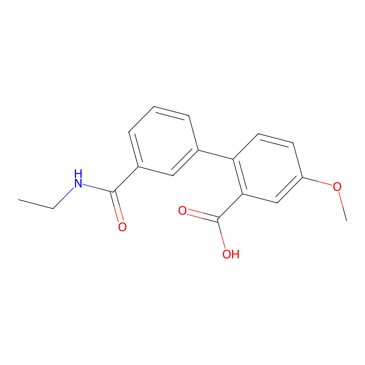 2-[3-(N-Ethylaminocarbonyl)phenyl]-5-methoxybenzoic acid molecular structure, CAS 1261940-06-0