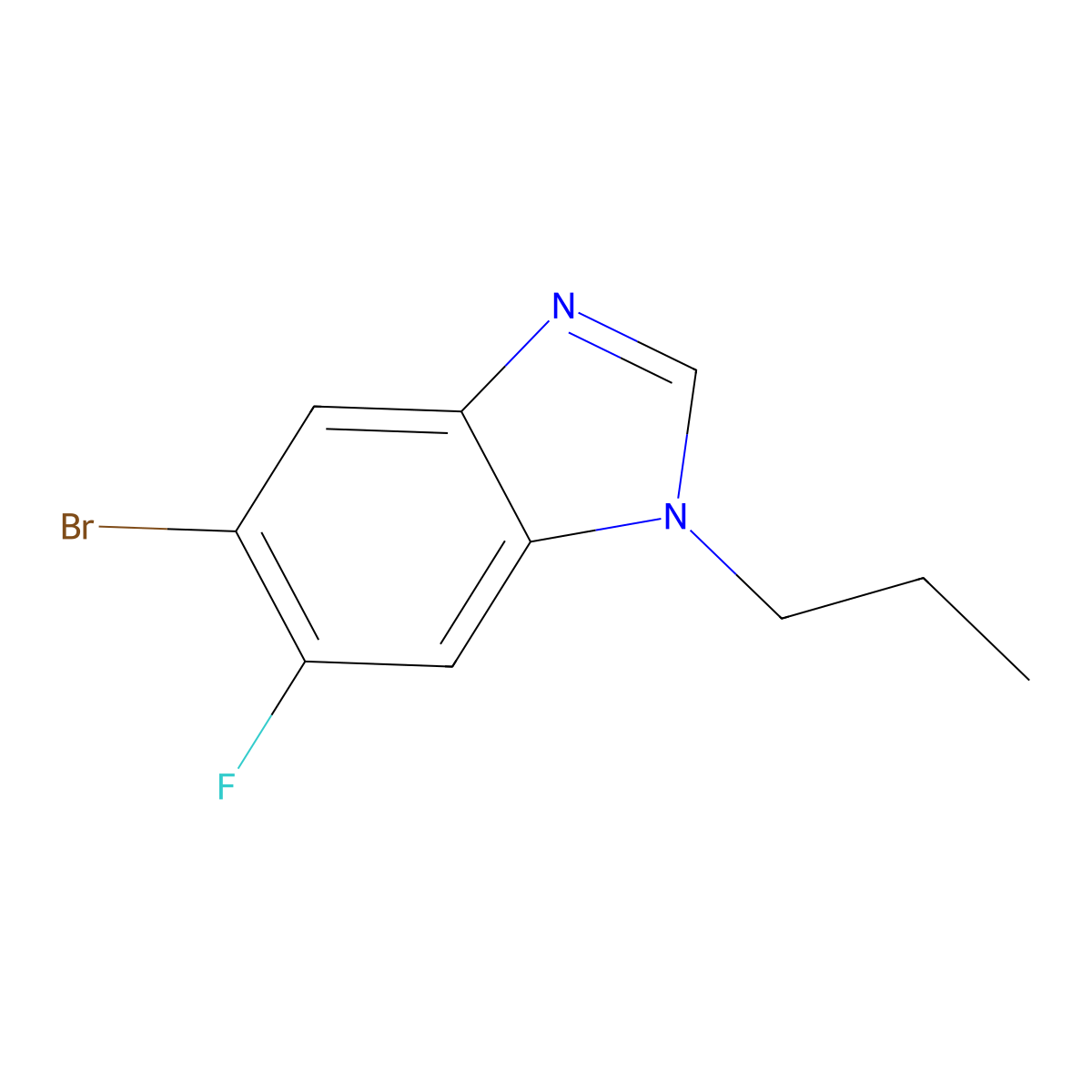 5-Bromo-6-fluoro-1-propylbenzoimidazole molecular structure, CAS 1261940-19-5