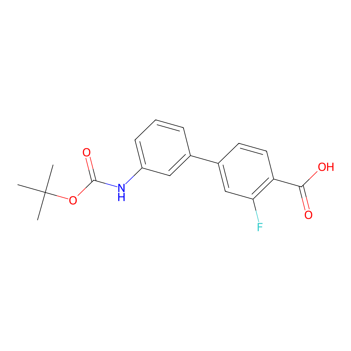 4-(3-BOC-Aminophenyl)-2-fluorobenzoic acid molecular structure, CAS 1261940-23-1