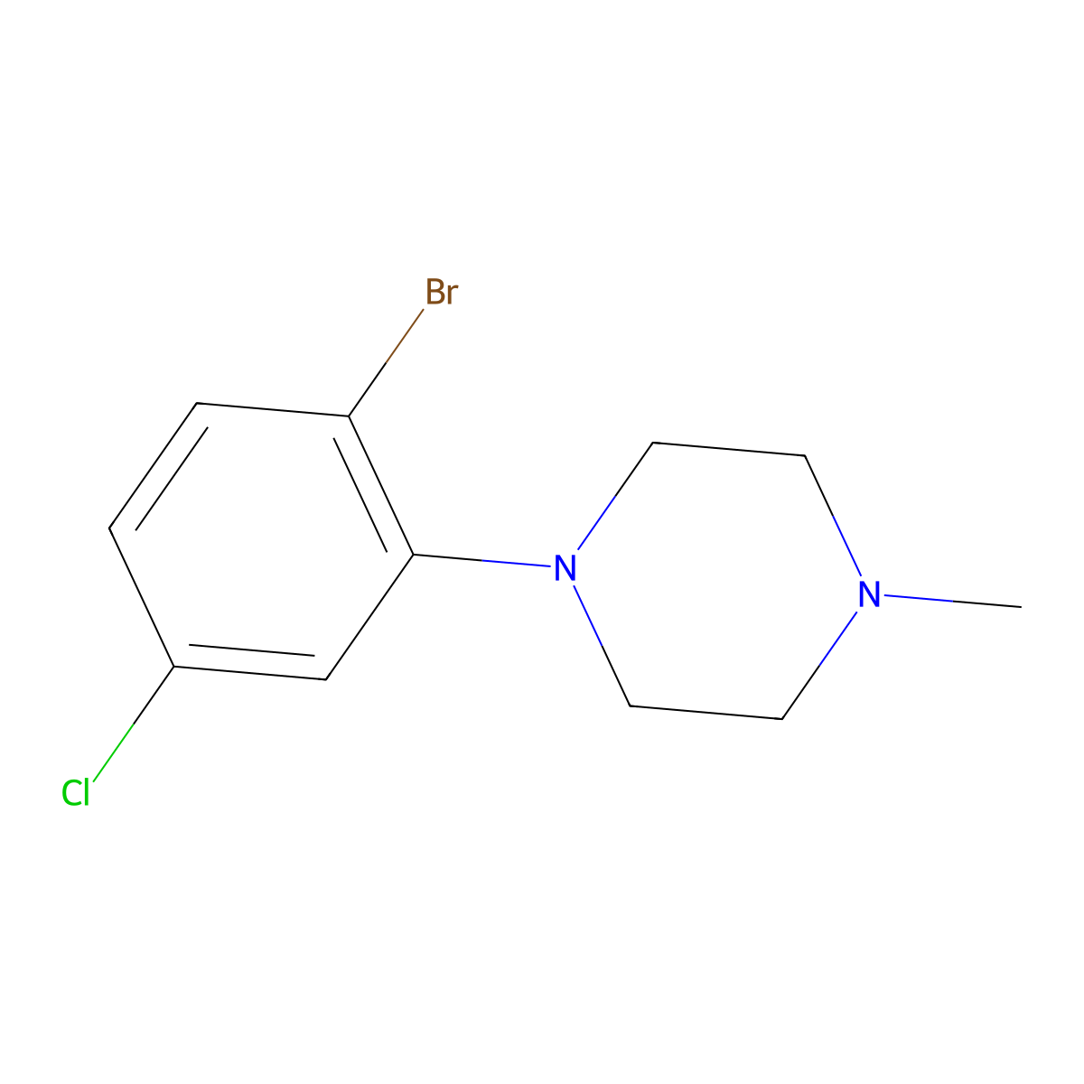 1-(2-Bromo-5-chlorophenyl)-4-methylpiperazine molecular structure, CAS 1261940-25-3