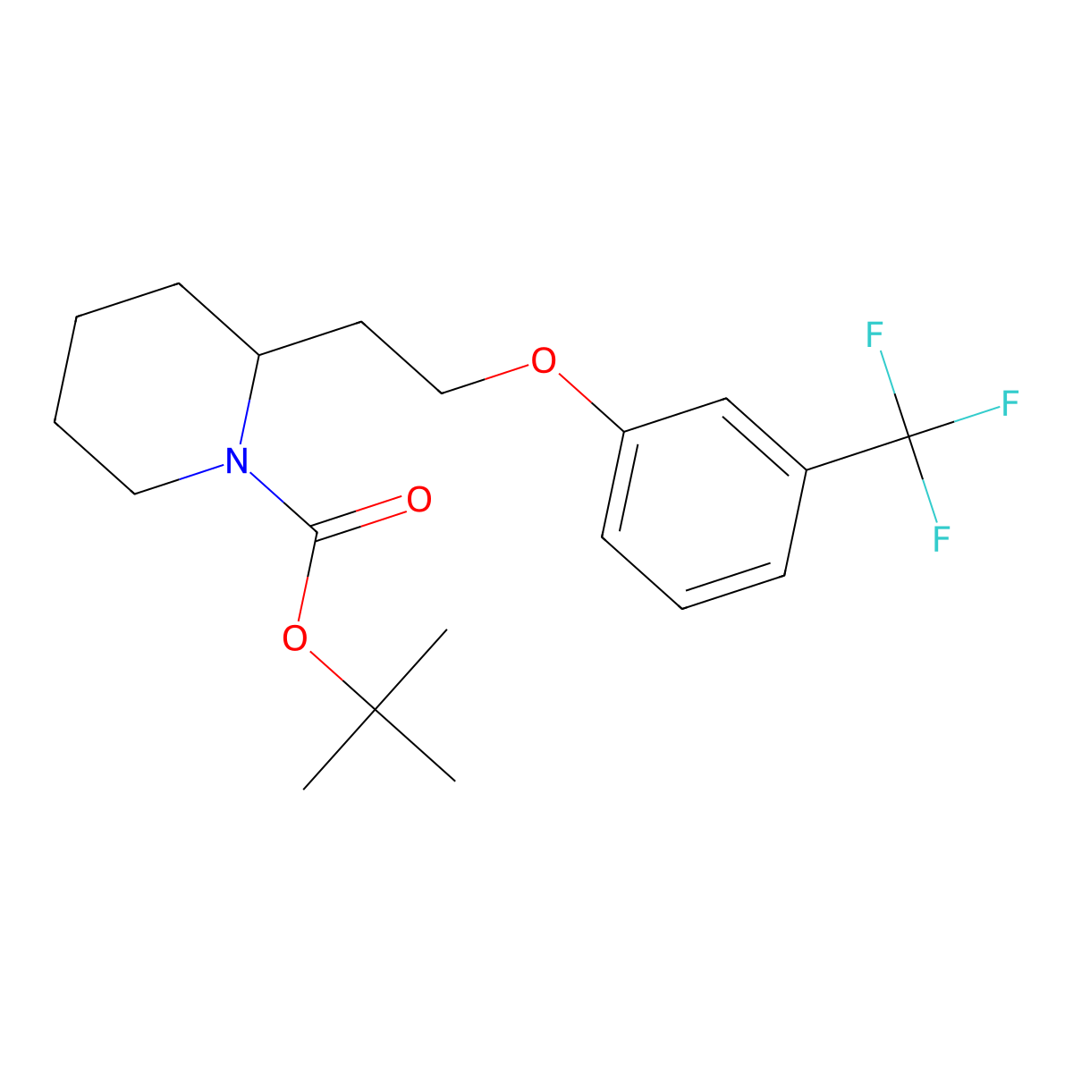 tert-Butyl 2-(2-(3-(trifluoromethyl)phenoxy)ethyl)piperidine-1-carboxylate molecular structure, CAS 1261940-28-6