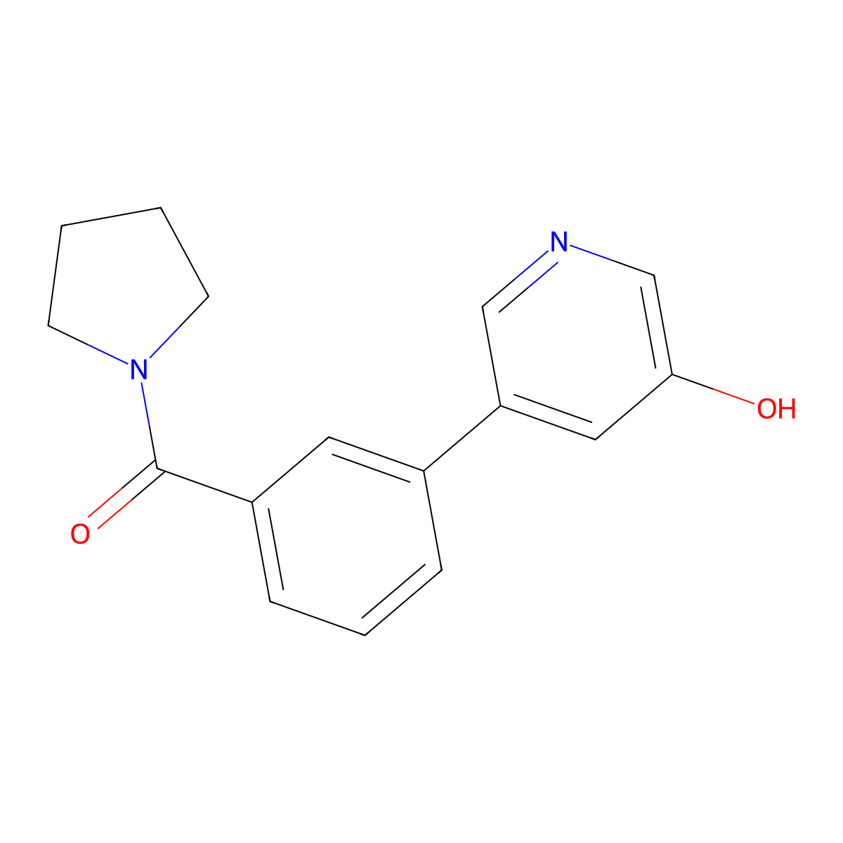 3-Hydroxy-5-(3-pyrrolidinylcarbonylphenyl)pyridine molecular structure, CAS 1261940-30-0