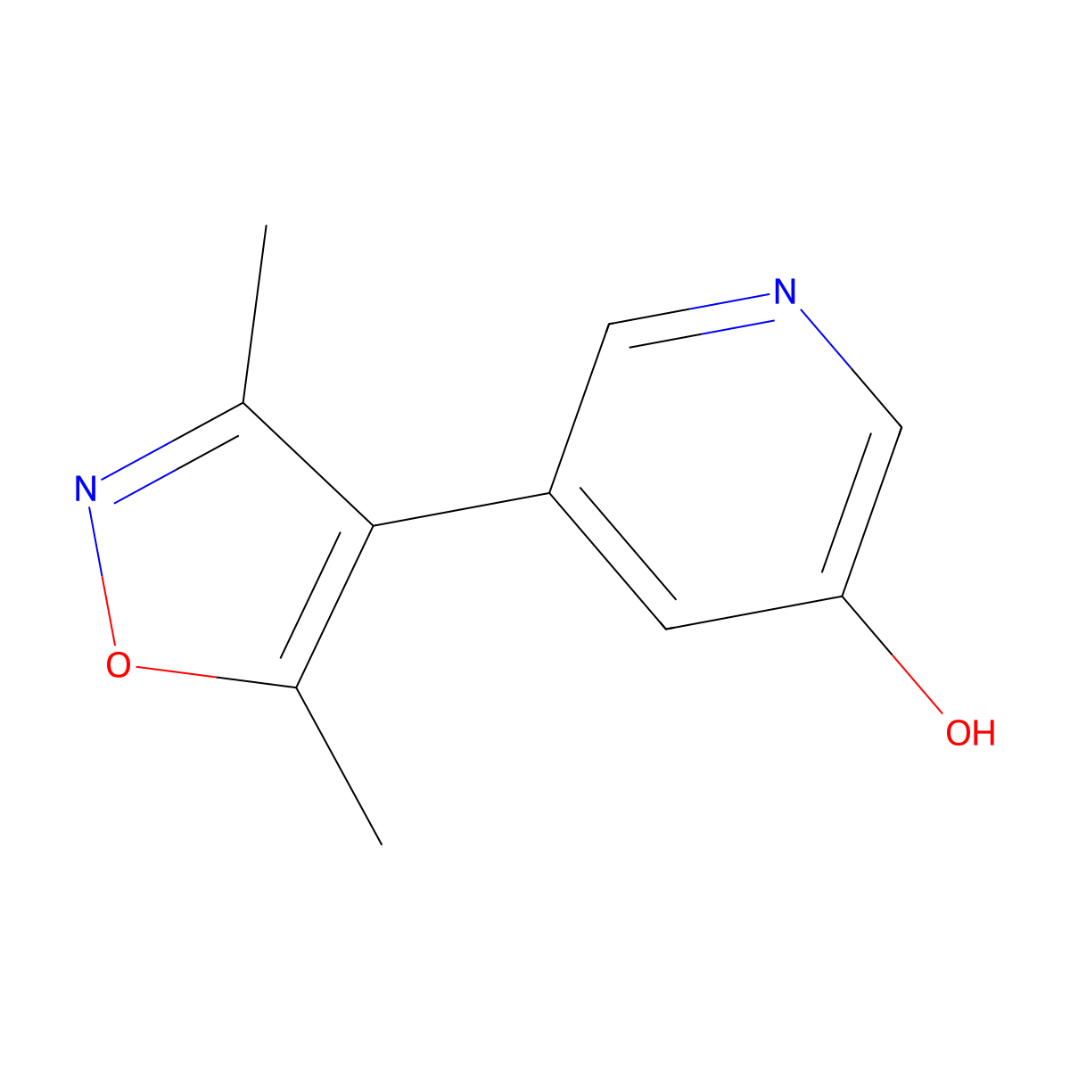 5-(3,5-Dimethyl-1,2-oxazol-4-yl)pyridin-3-ol molecular structure, CAS 1261940-38-8