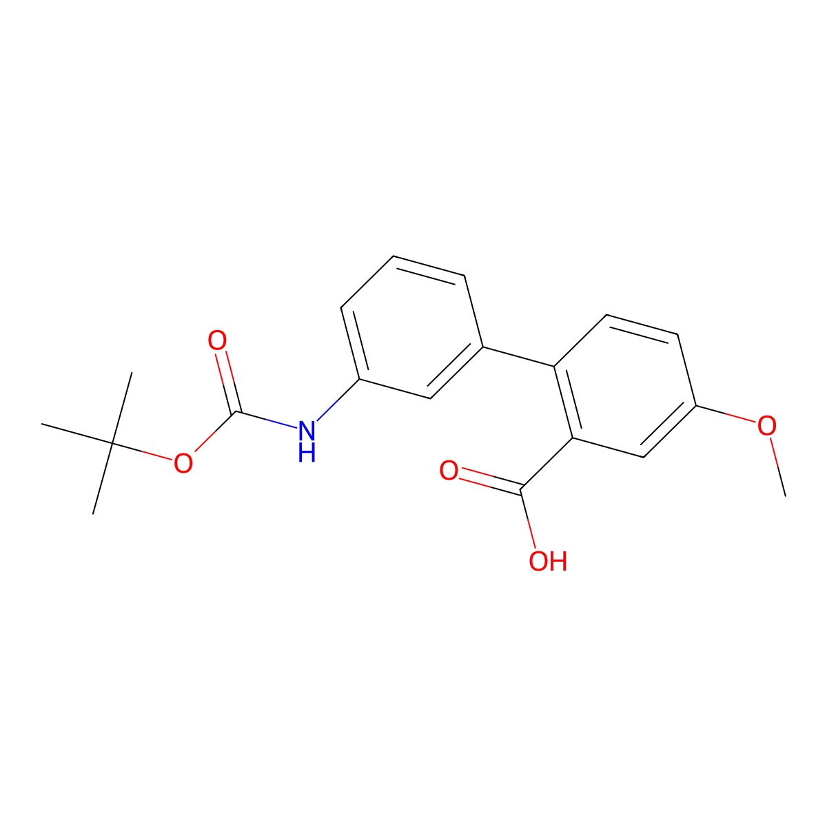 2-(3-BOC-Aminophenyl)-5-methoxybenzoic acid molecular structure, CAS 1261940-43-5