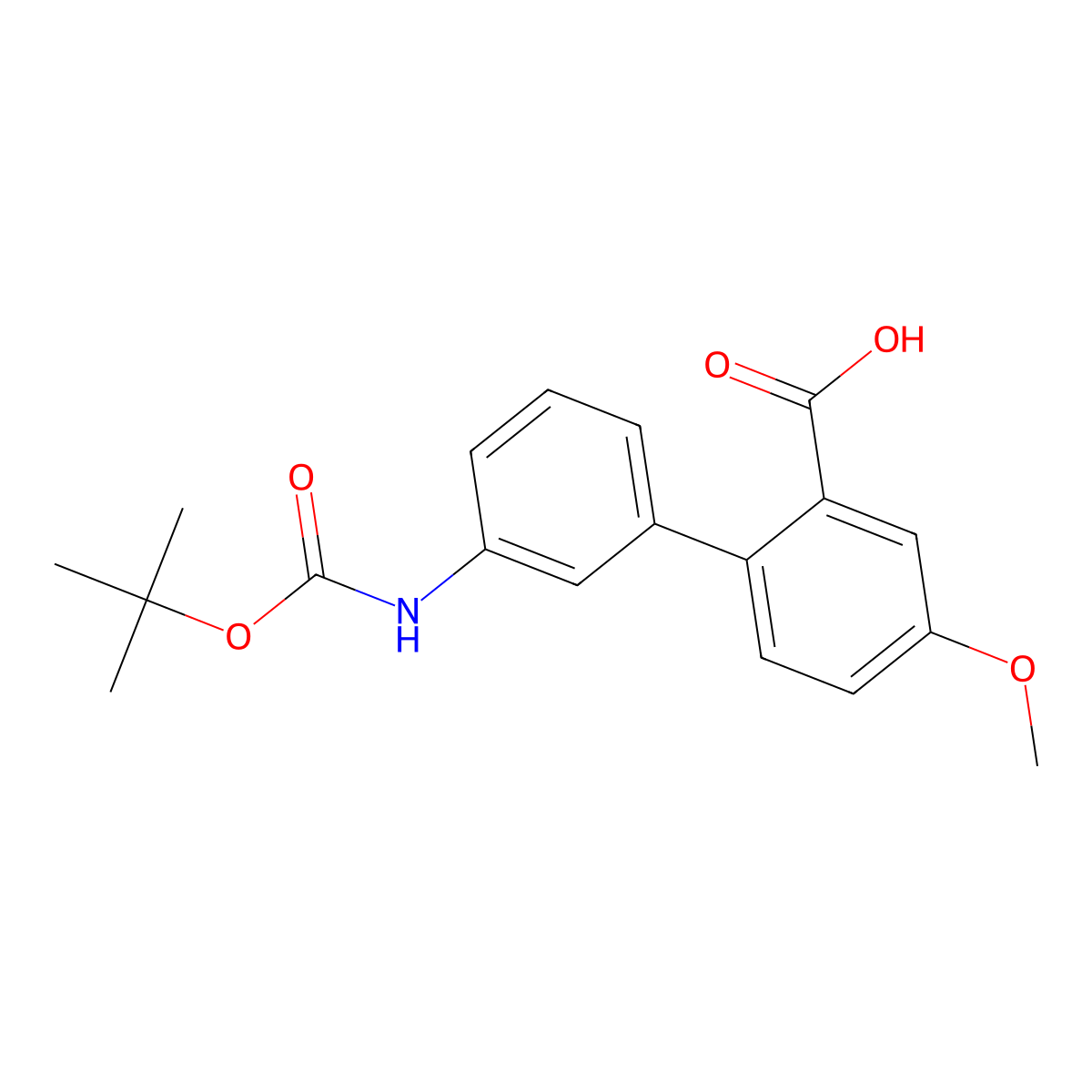 2-(3-BOC-Aminophenyl)-5-methoxybenzoic acid molecular structure, CAS 1261940-43-5