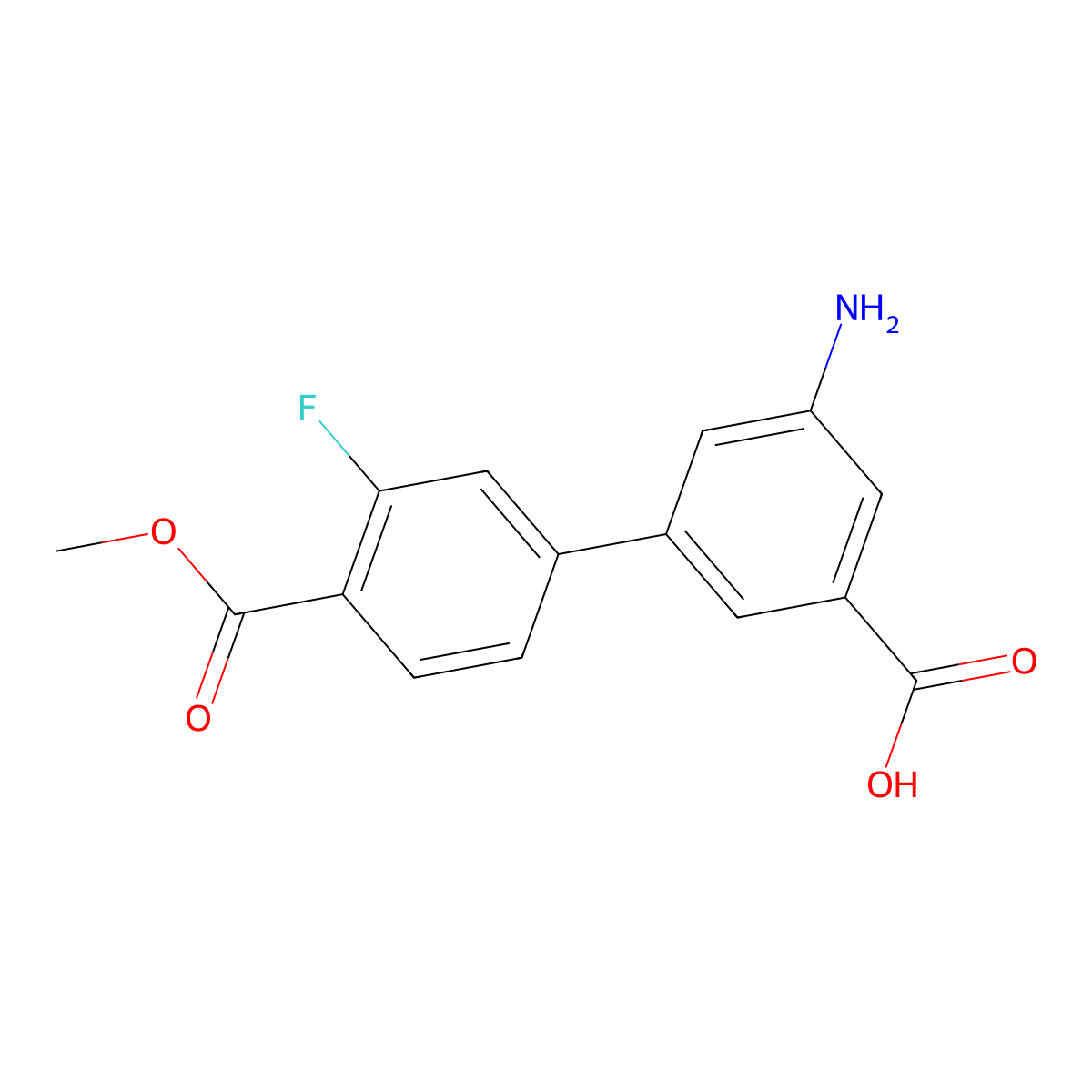 3-Amino-5-(3-fluoro-4-methoxycarbonylphenyl)benzoic acid molecular structure, CAS 1261940-44-6