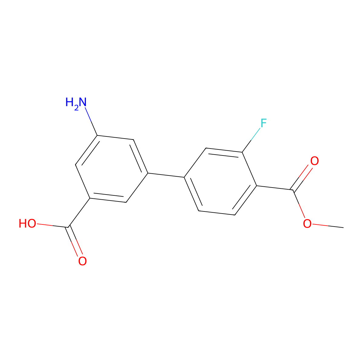 3-Amino-5-(3-fluoro-4-methoxycarbonylphenyl)benzoic acid molecular structure, CAS 1261940-44-6