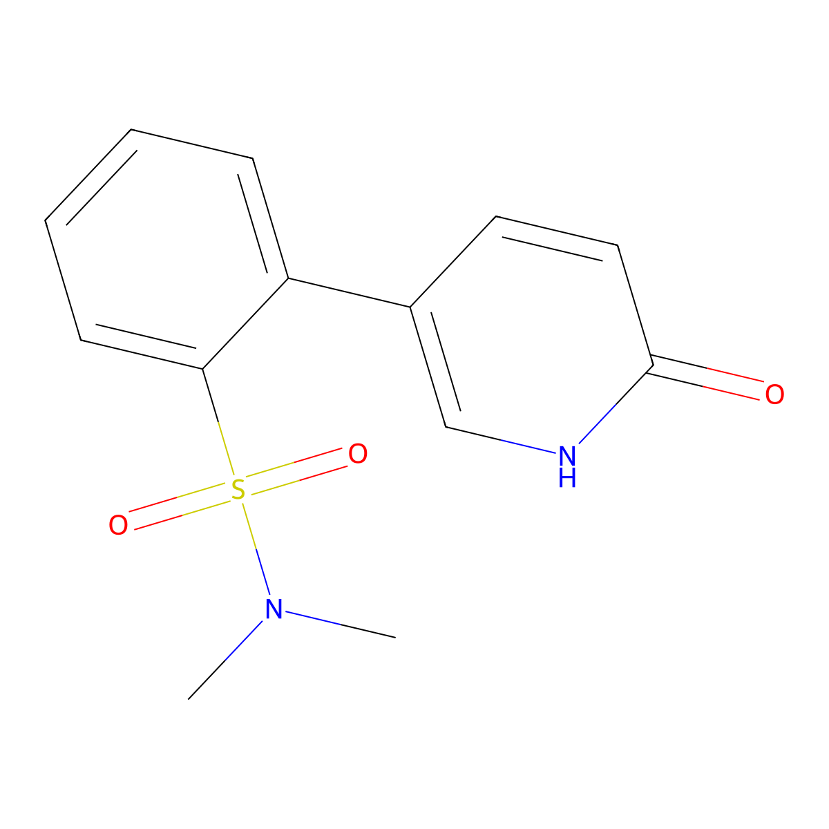 N,N-dimethyl-2-(6-oxo-1H-pyridin-3-yl)benzenesulfonamide molecular structure, CAS 1261940-46-8