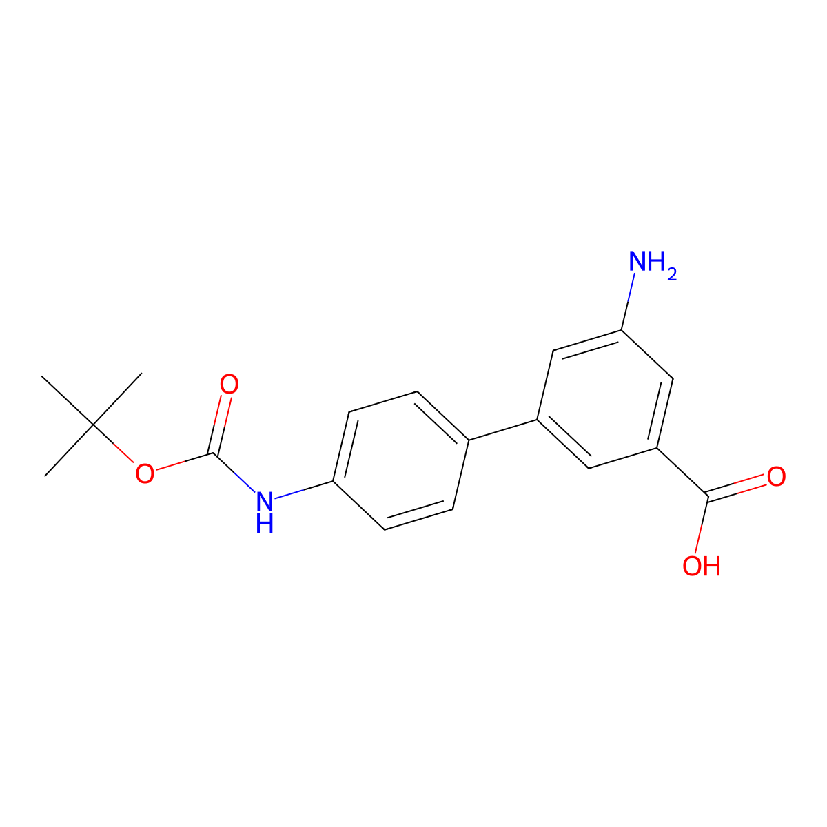 3-Amino-5-(4-boc-aminophenyl)benzoic acid molecular structure, CAS 1261940-86-6