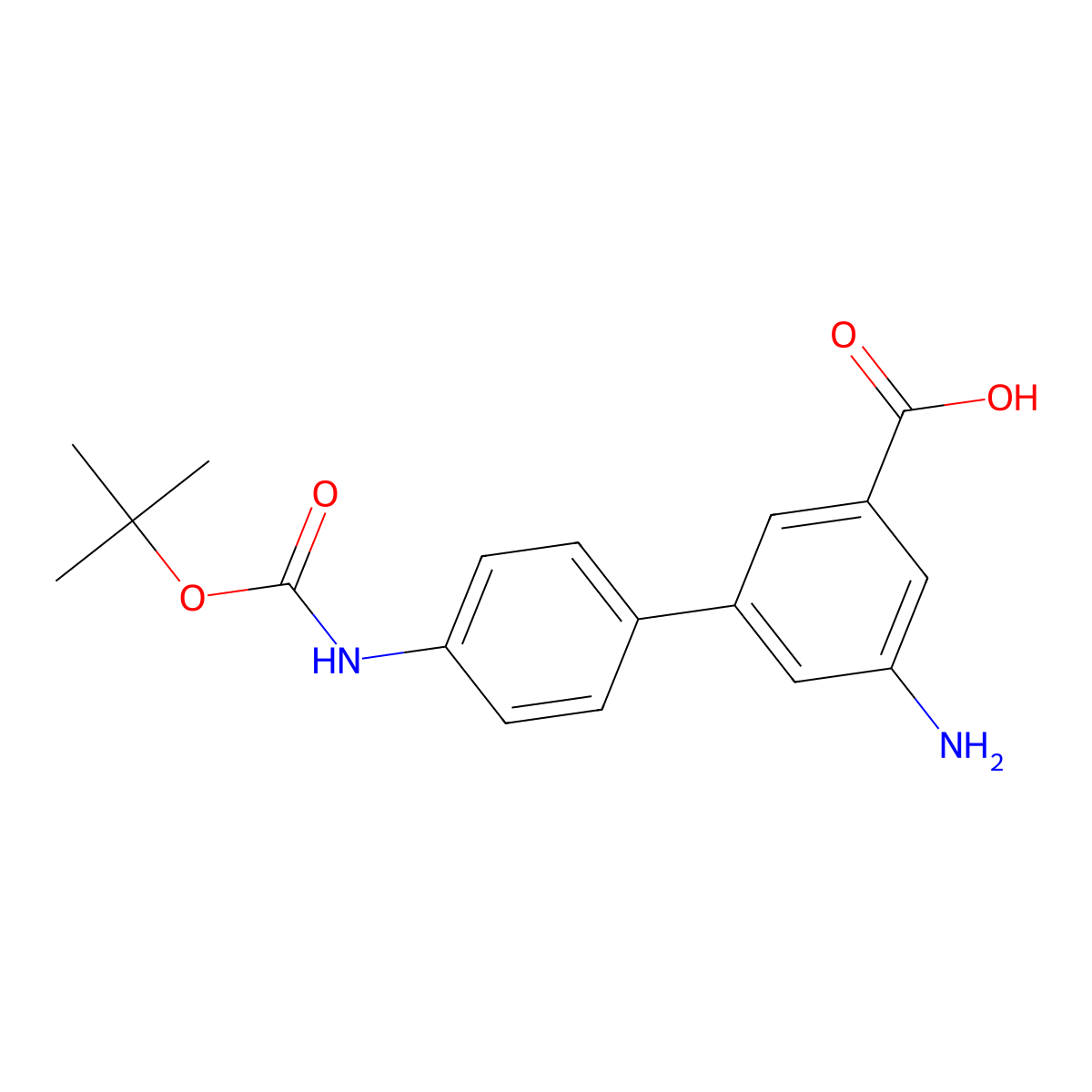 3-Amino-5-(4-boc-aminophenyl)benzoic acid molecular structure, CAS 1261940-86-6