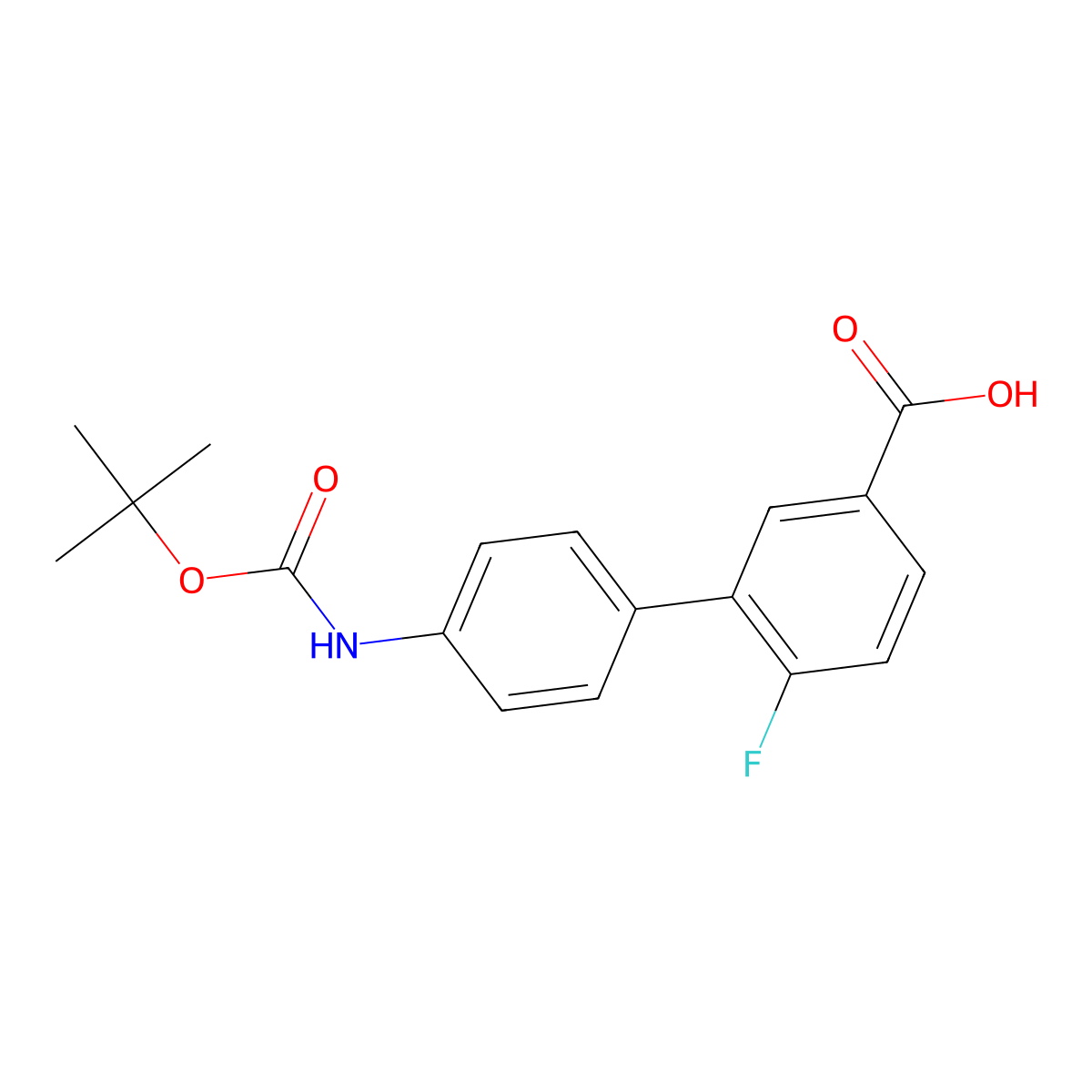 3-(4-BOC-Aminophenyl)-4-fluorobenzoic acid molecular structure, CAS 1261940-89-9
