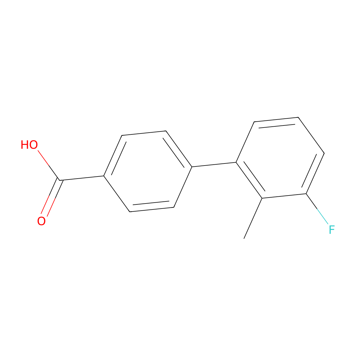 4-(3-Fluoro-2-methylphenyl)benzoic acid molecular structure, CAS 1261940-95-7
