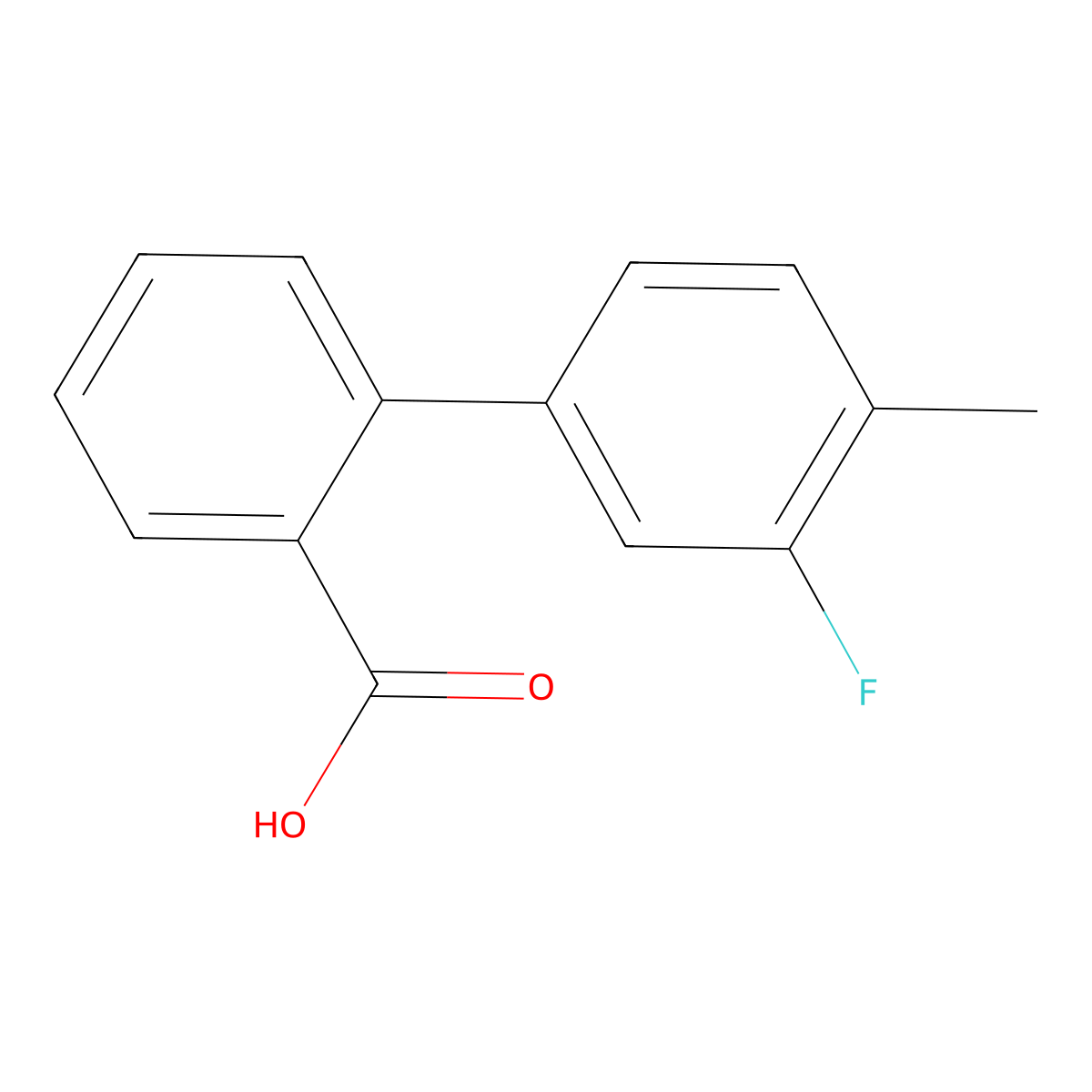 2-(3-Fluoro-4-methylphenyl)benzoic acid molecular structure, CAS 1261940-97-9