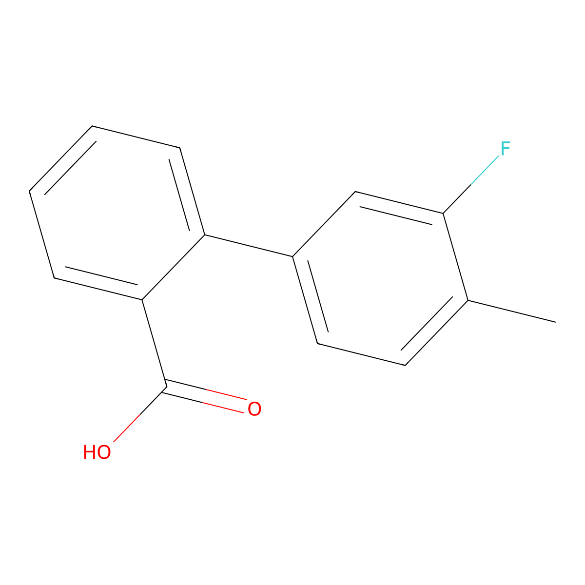 2-(3-Fluoro-4-methylphenyl)benzoic acid molecular structure, CAS 1261940-97-9