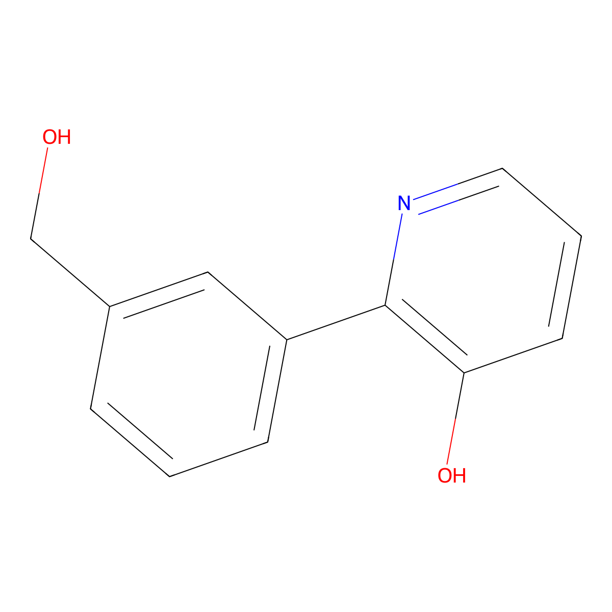 2-[3-(Hydroxymethyl)phenyl]pyridin-3-ol molecular structure, CAS 1261941-11-0