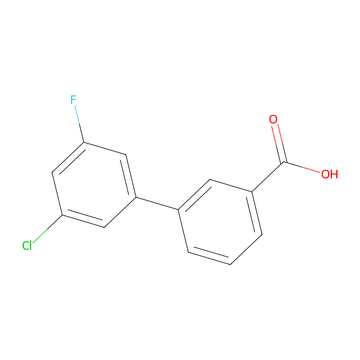 3-(3-Chloro-5-fluorophenyl)benzoic acid molecular structure, CAS 1261941-19-8