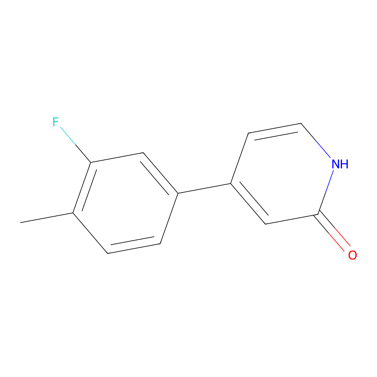 4-(3-Fluoro-4-methylphenyl)pyridin-2(1H)-one molecular structure, CAS 1261941-26-7