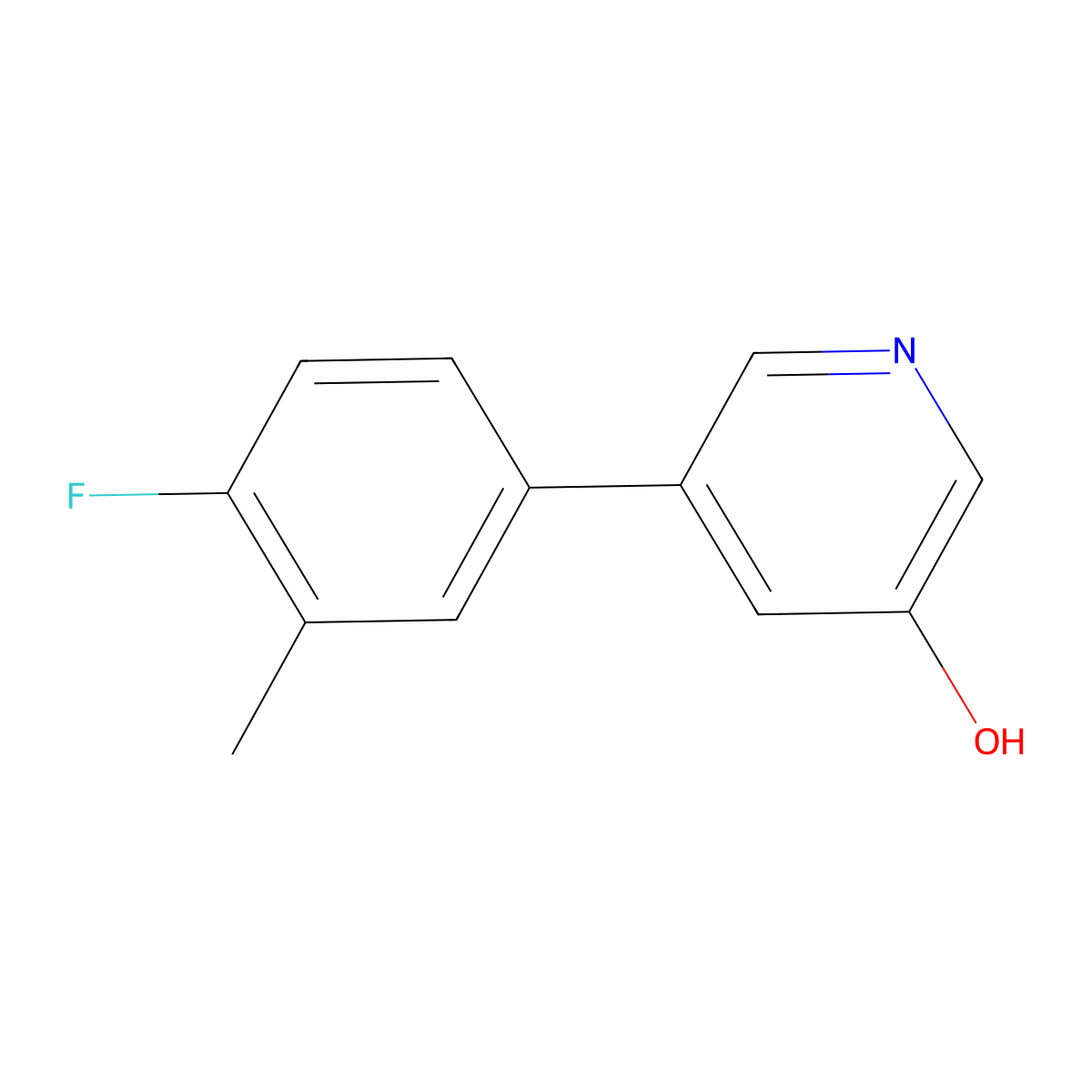 5-(4-Fluoro-3-methylphenyl)pyridin-3-ol molecular structure, CAS 1261941-27-8