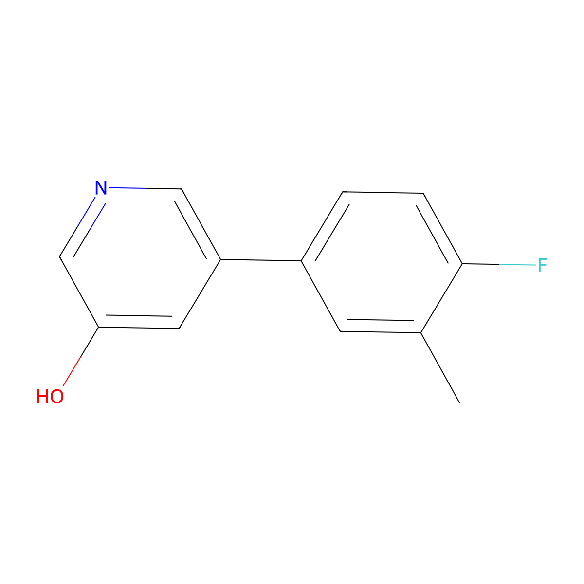 5-(4-Fluoro-3-methylphenyl)pyridin-3-ol molecular structure, CAS 1261941-27-8