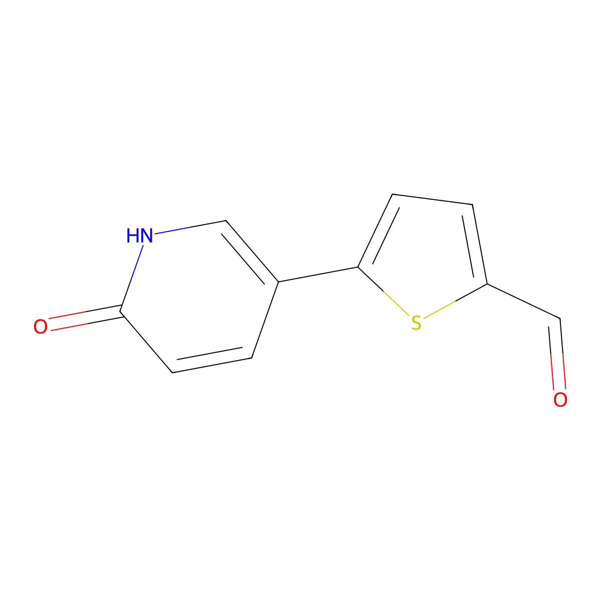 5-(5-Formylthiophen-2-YL)-2-hydroxypyridine molecular structure, CAS 1261941-35-8