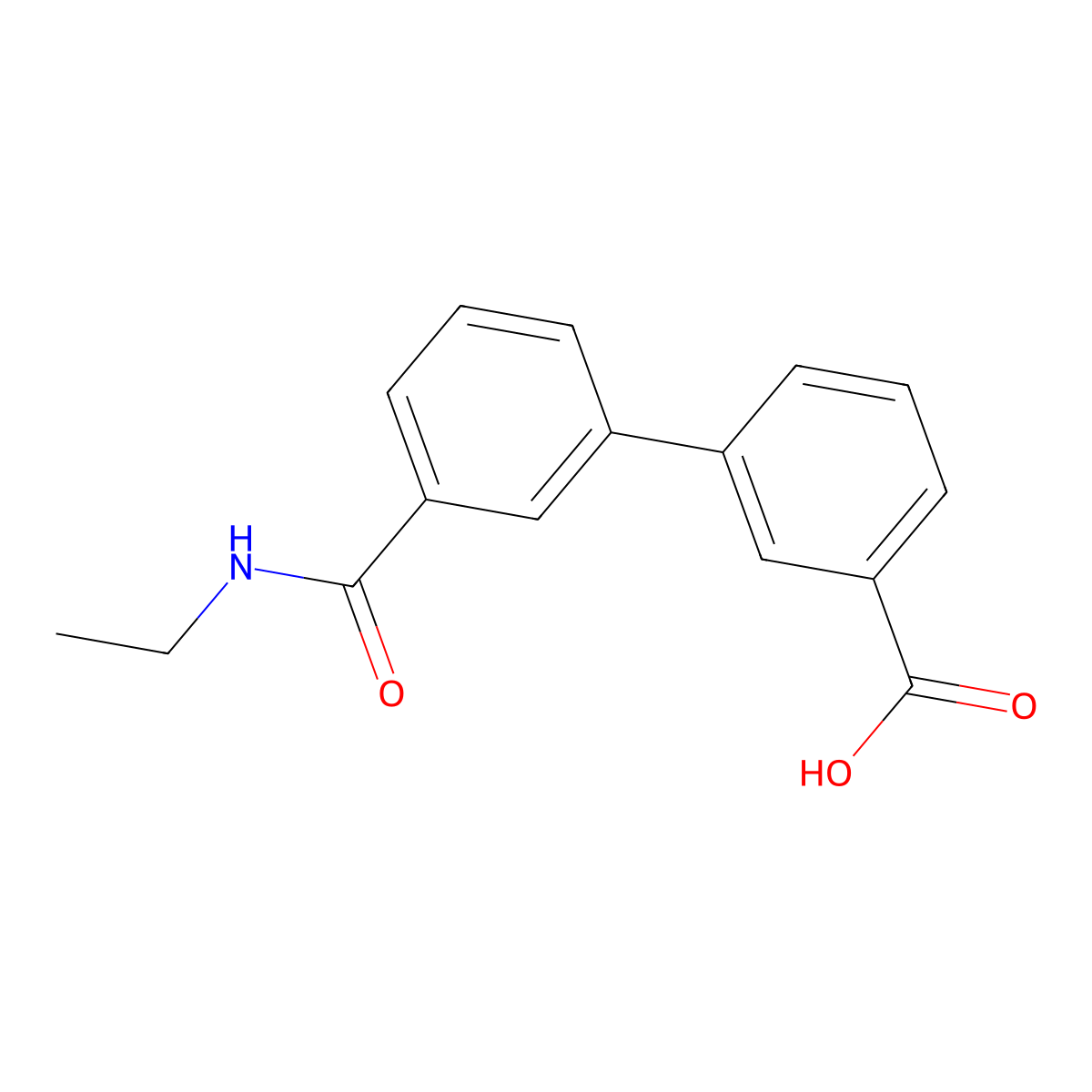 3-[3-(N-Ethylaminocarbonyl)phenyl]benzoic acid molecular structure, CAS 1261941-49-4