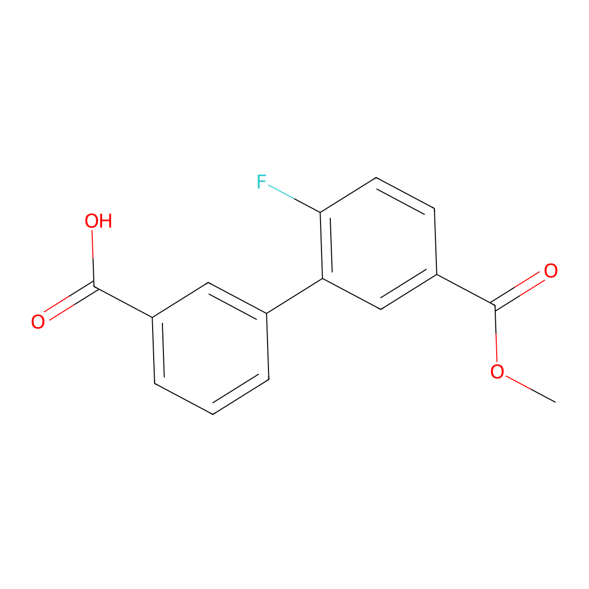 3-(2-Fluoro-5-methoxycarbonylphenyl)benzoic acid molecular structure, CAS 1261941-54-1
