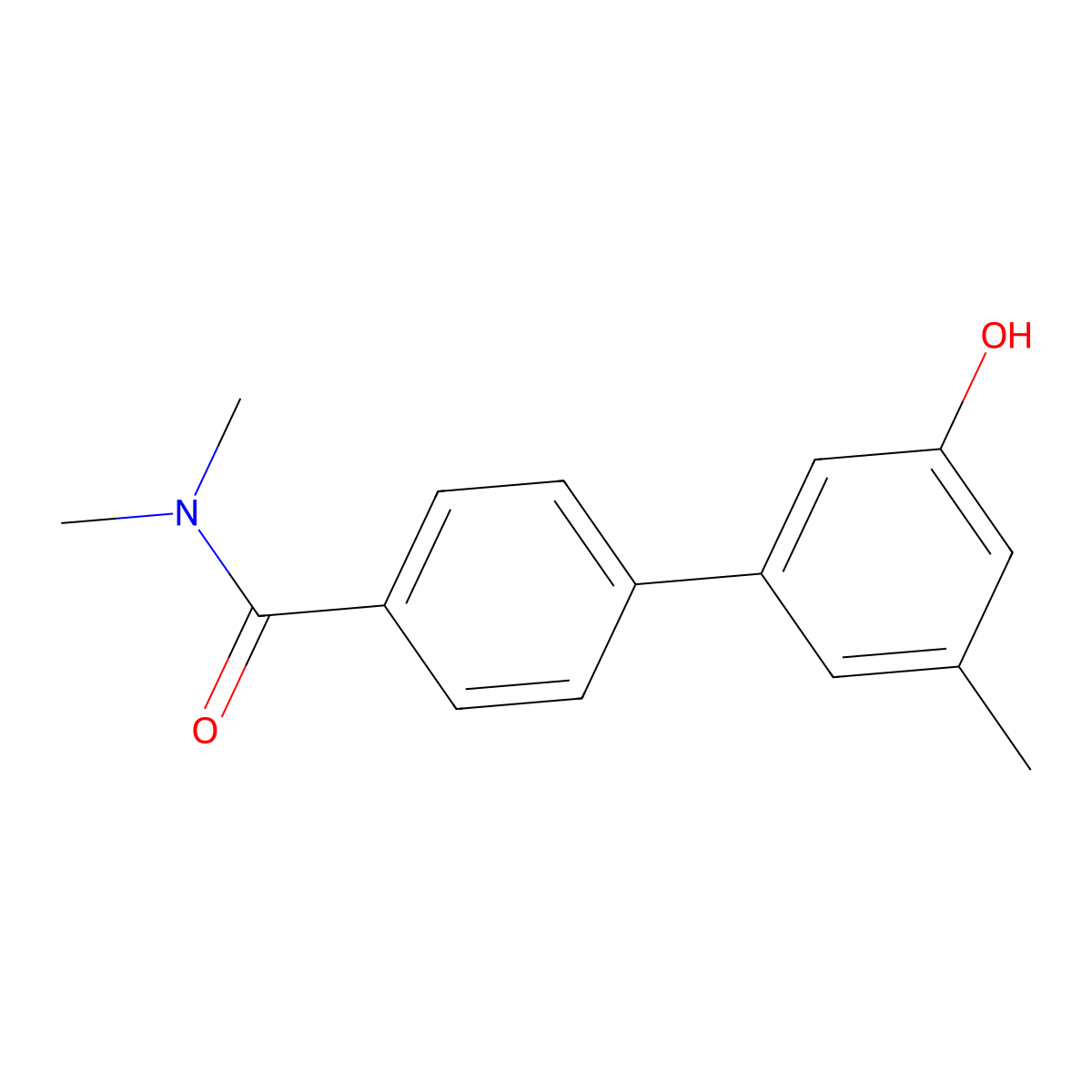 5-[4-(N,N-Dimethylaminocarbonyl)phenyl]-3-methylphenol molecular structure, CAS 1261941-73-4