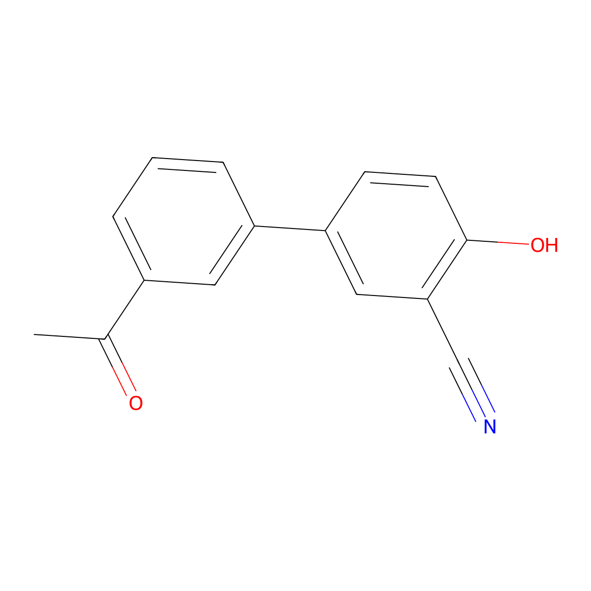 4-(3-Acetylphenyl)-2-cyanophenol molecular structure, CAS 1261941-77-8