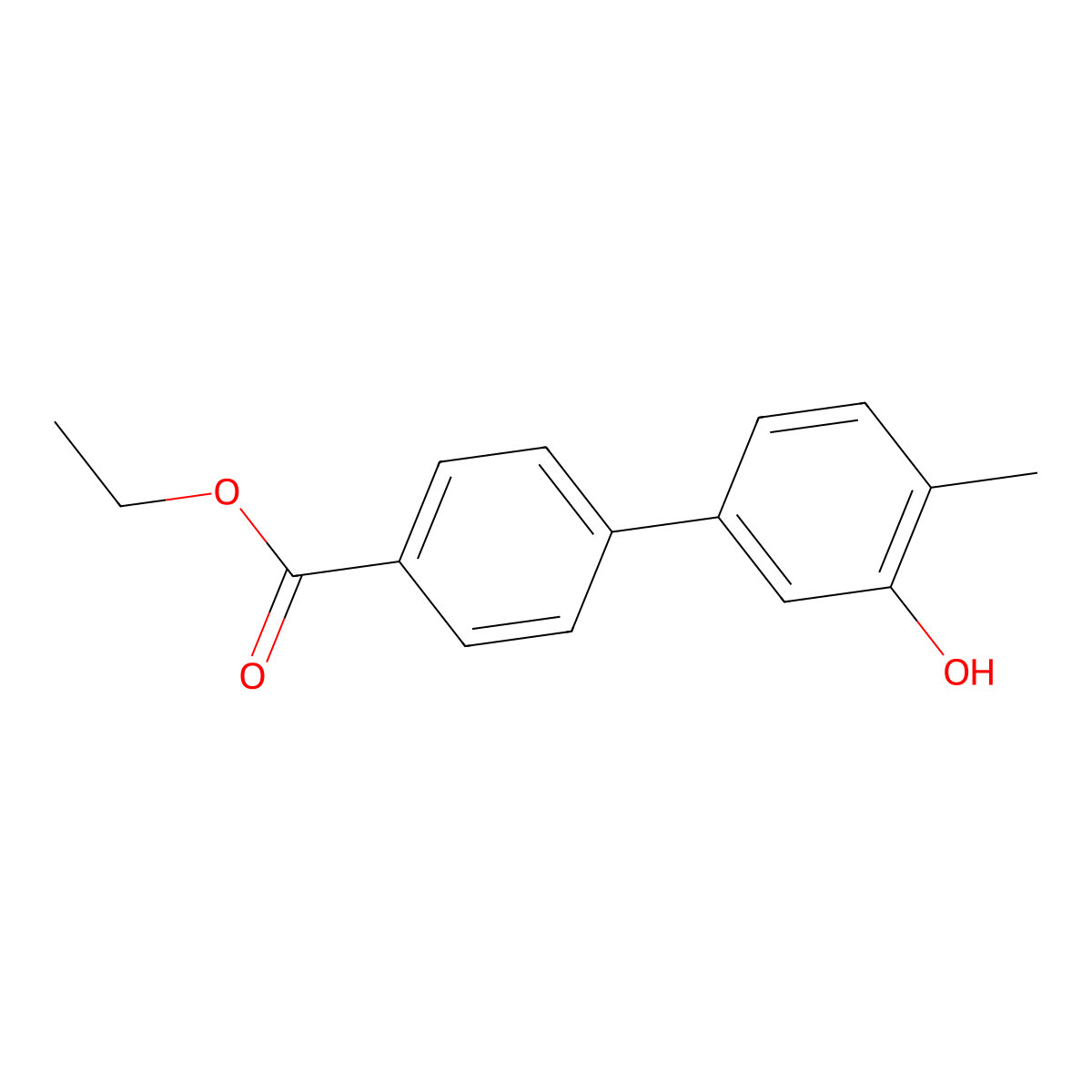 5-(4-Ethoxycarbonylphenyl)-2-methylphenol molecular structure, CAS 1261941-85-8