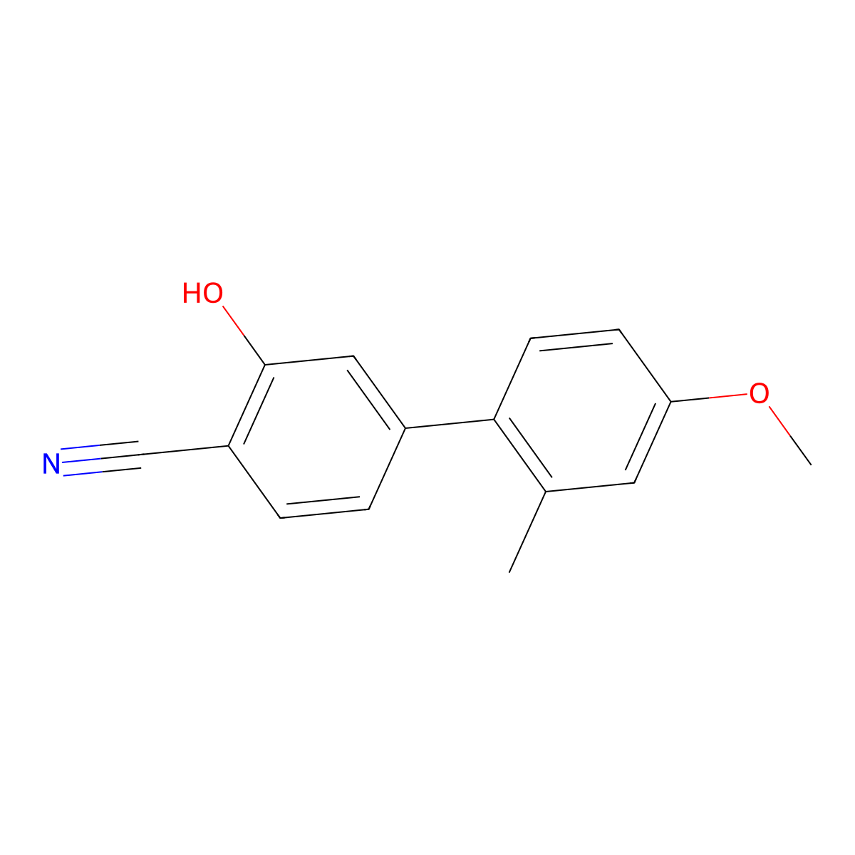 2-Cyano-5-(4-methoxy-2-methylphenyl)phenol molecular structure, CAS 1261941-89-2