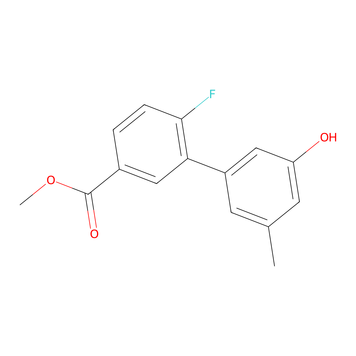 5-(2-Fluoro-5-methoxycarbonylphenyl)-3-methylphenol molecular structure, CAS 1261941-93-8