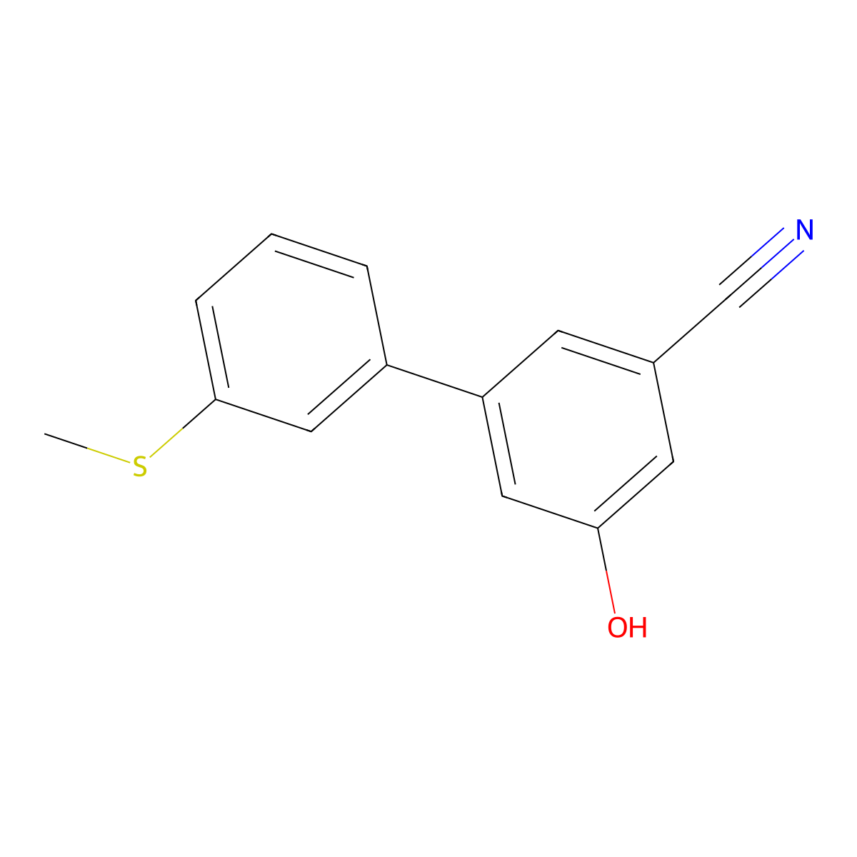 3-Cyano-5-(3-methylthiophenyl)phenol molecular structure, CAS 1261941-96-1