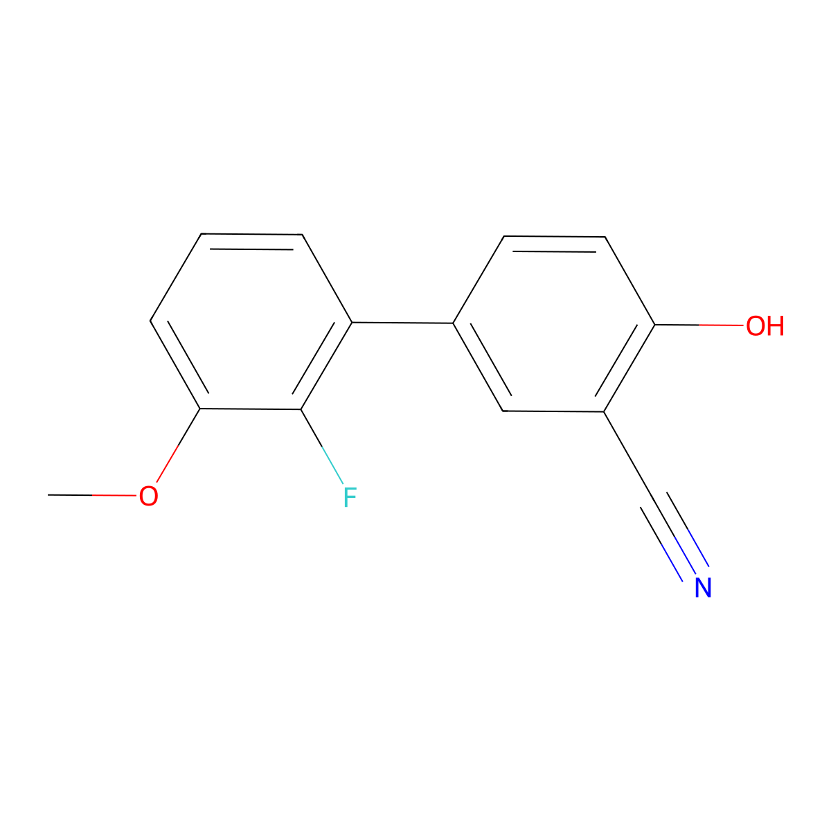 2-Cyano-4-(2-fluoro-3-methoxyphenyl)phenol molecular structure, CAS 1261941-98-3