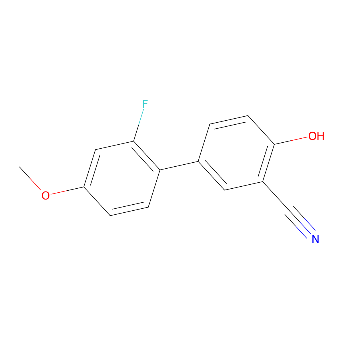 2-Cyano-4-(2-fluoro-4-methoxyphenyl)phenol molecular structure, CAS 1261942-00-0