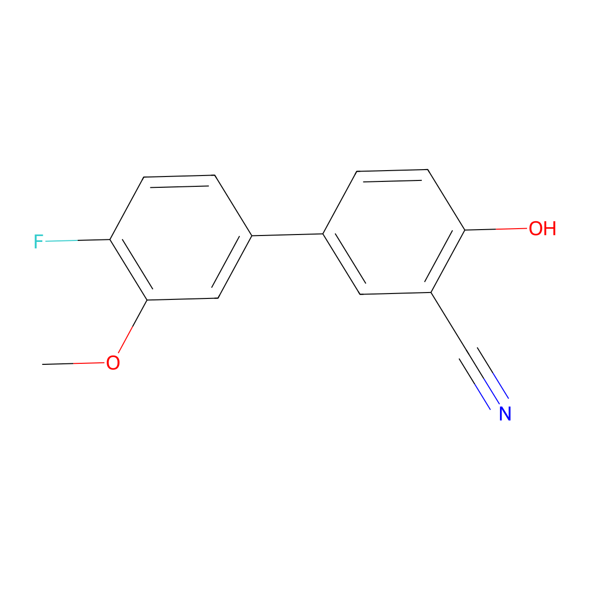 2-Cyano-4-(4-fluoro-3-methoxyphenyl)phenol molecular structure, CAS 1261942-02-2