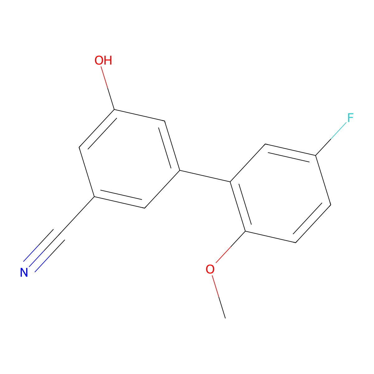 3-Cyano-5-(5-fluoro-2-methoxyphenyl)phenol molecular structure, CAS 1261942-05-5