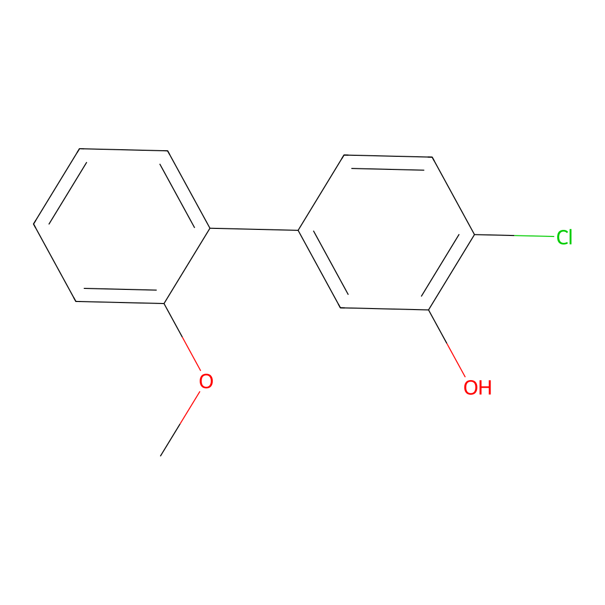 2-Chloro-5-(2-methoxyphenyl)phenol molecular structure, CAS 1261942-06-6