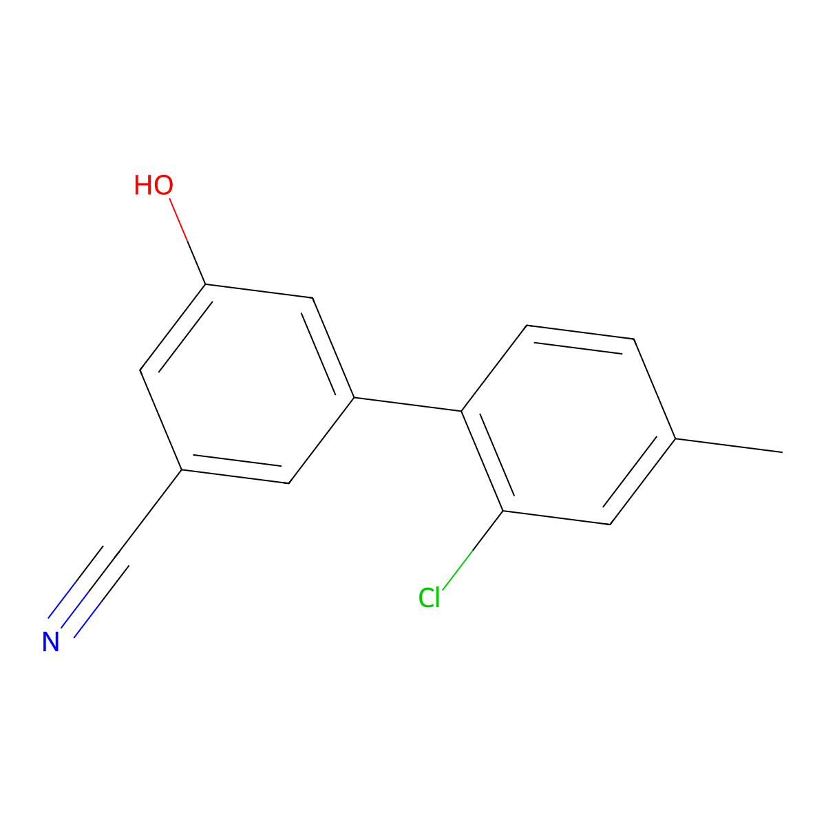 5-(2-Chloro-4-methylphenyl)-3-cyanophenol molecular structure, CAS 1261942-10-2